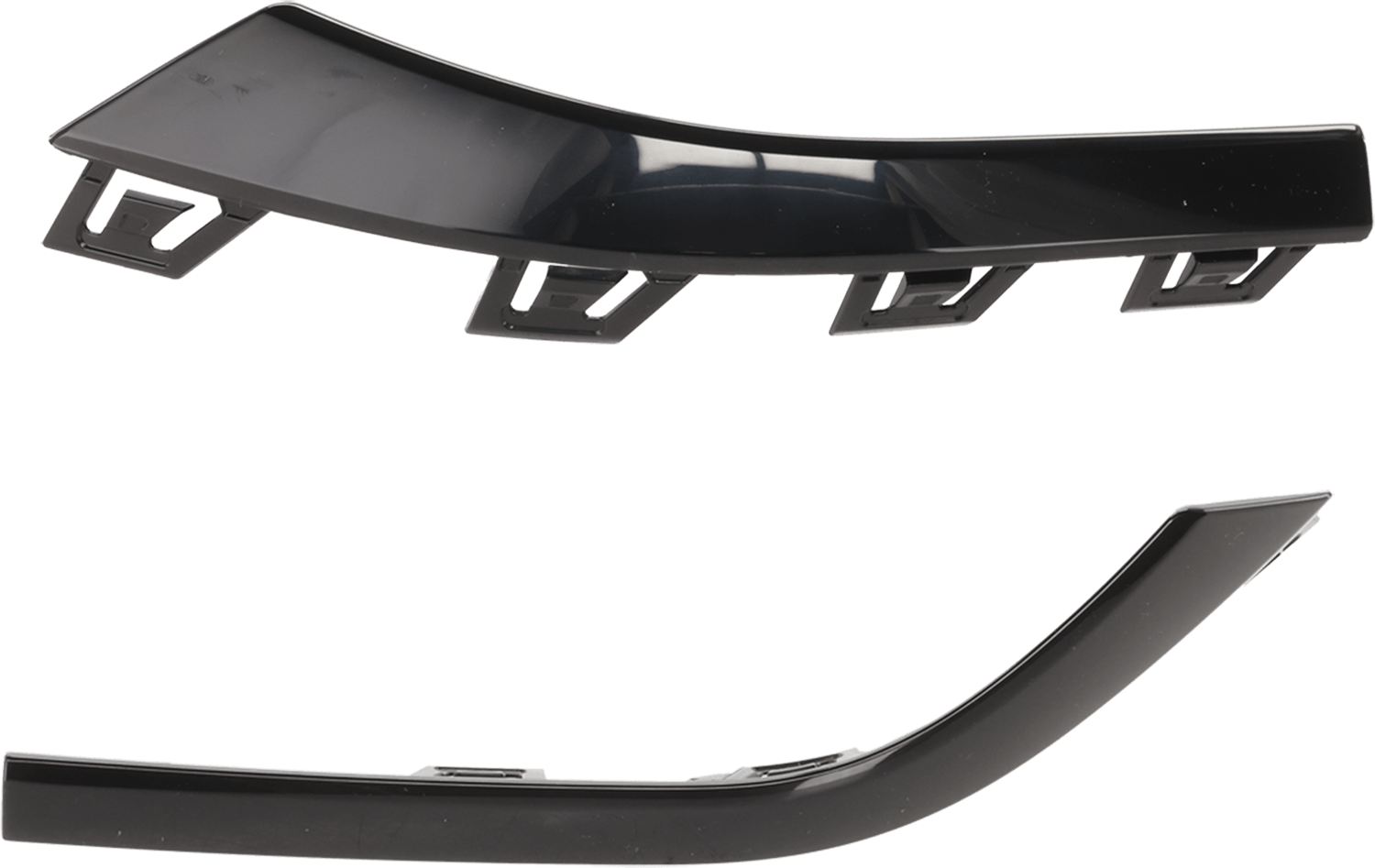AM C300-22-25 REAR BUMPER MOLDING RH AND LH Outer Gloss Black w AMG Styling Package Sedan SKU SET RM76350069 Partslink MB1146135 MB1147135 OEM 2068854004-2068854204