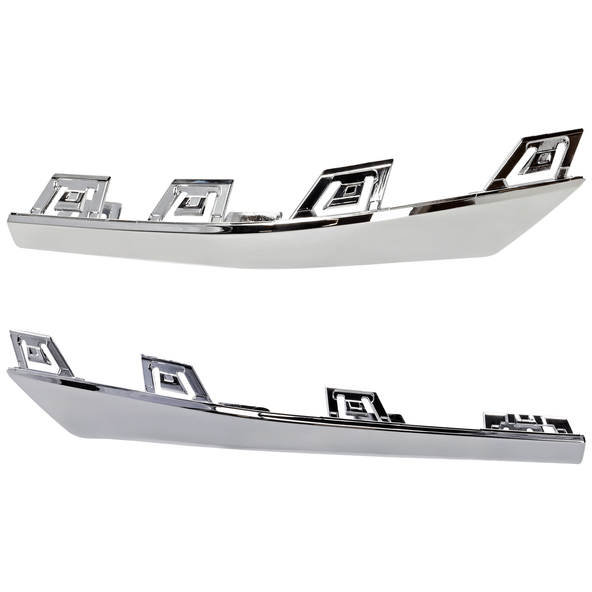 AM C300-22-23 REAR BUMPER MOLDING RH AND LH Outer Chrome w AMG Styling Package Sedan SKU SET RM76350071 Partslink MB1146136 MB1147136 OEM 2068853904-2068854104