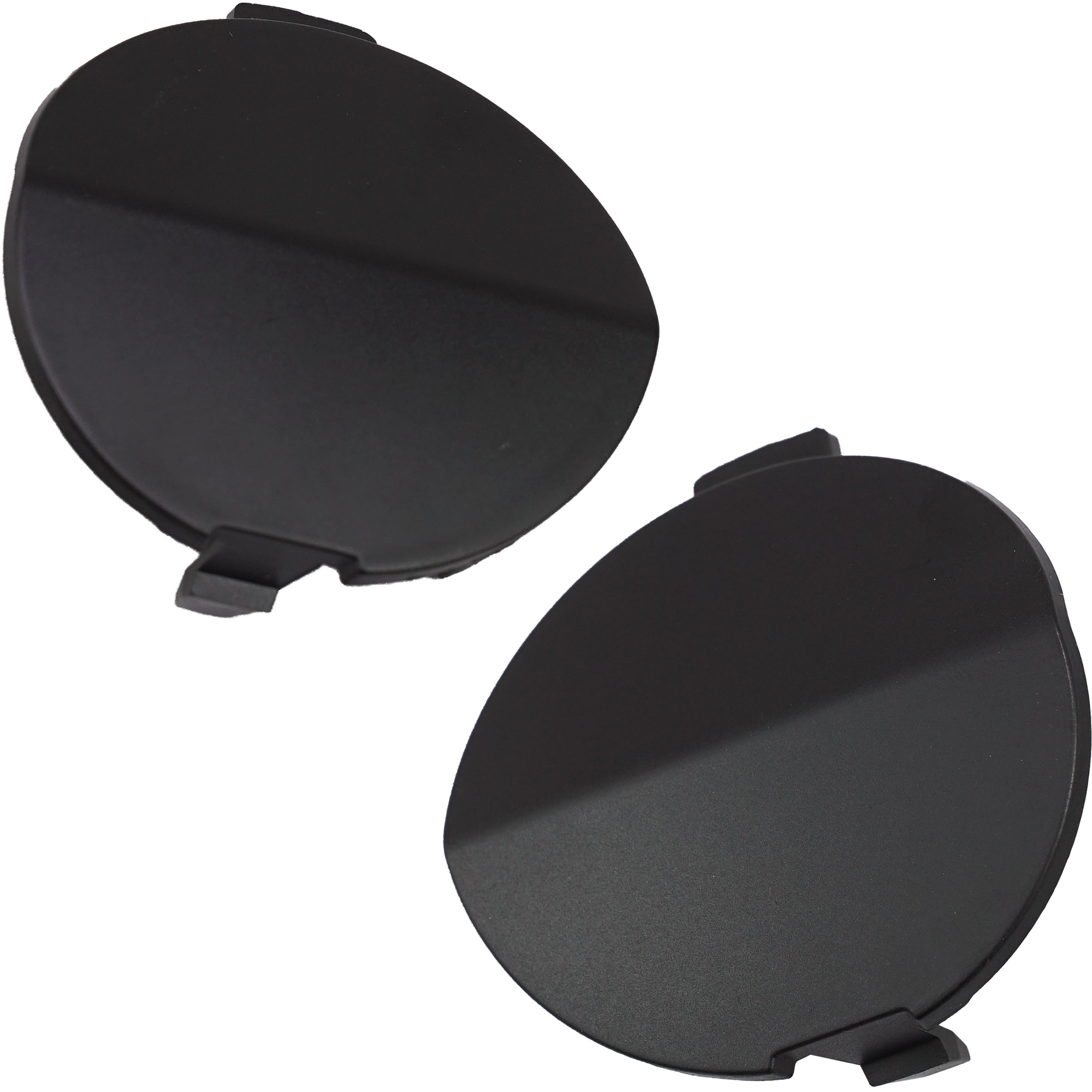 AM MAZDA 3-19-25 REAR BUMPER TOW HOOK COVER RH AND LH Textured Black Mexico Built Vehicle Sedan SKU SET RM76690027 Partslink MA1129105 MA1129106 OEM BDTS50EK1BB BDTS50EL1BB
