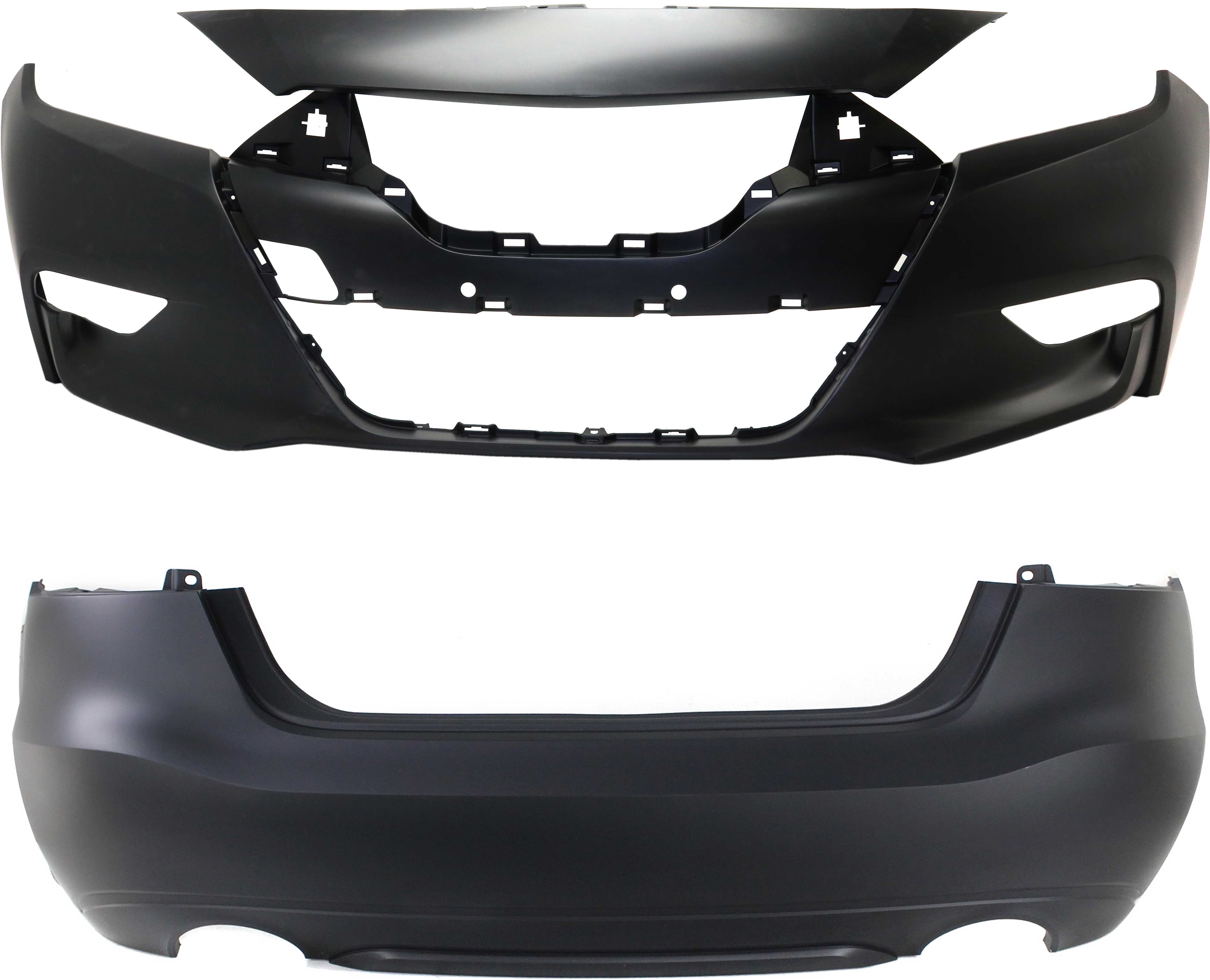 AM MAXIMA 16-18 FRONT AND REAR BUMPER COVER Primed S Model SKU SET RN01030001P 2 Partslink NI1000309 NI1100307 OEM 620224RA0H 850224RA0H