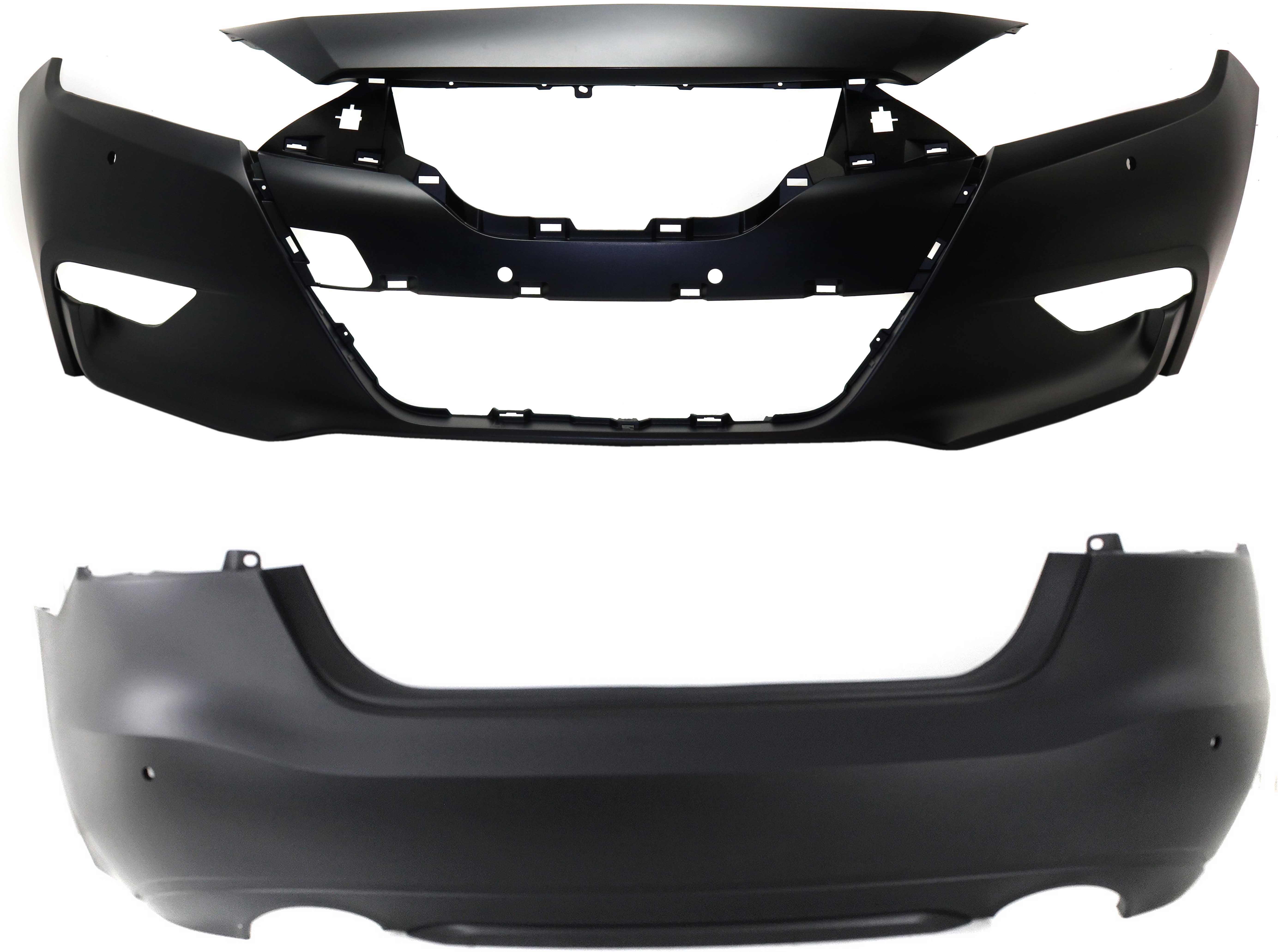 AM MAXIMA 16-18 FRONT AND REAR BUMPER COVER Primed Platinum SL SR SV Models SKU SET RN01030002P 2 Partslink NI1000310 NI1100308 OEM 620224RB1H 850224RB0H