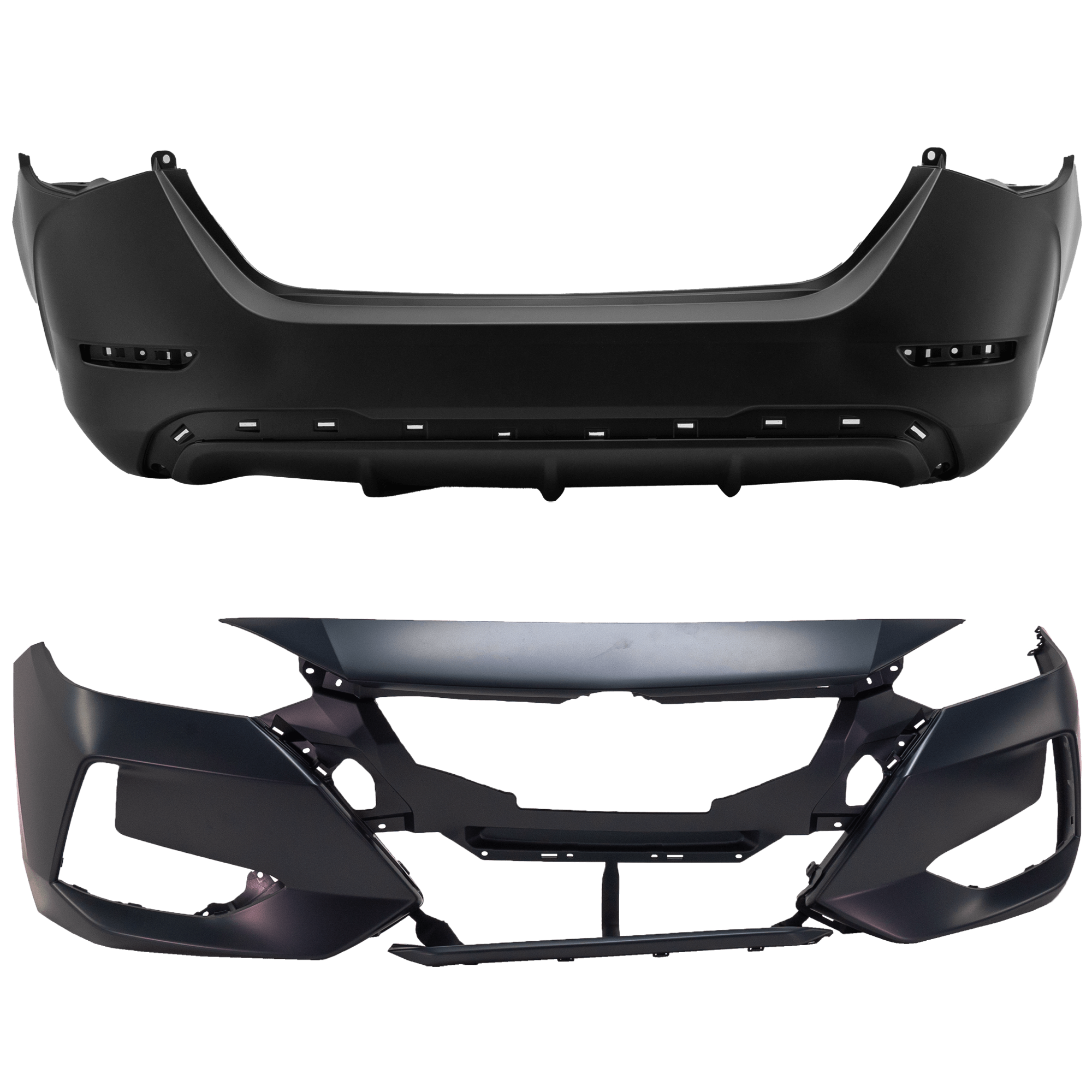 AM SENTRA 20-21 FRONT AND REAR BUMPER COVER Primed SKU SET RN01030033P B Partslink NI1000330 NI1100337 OEM 620226LB0J 850226LB0J