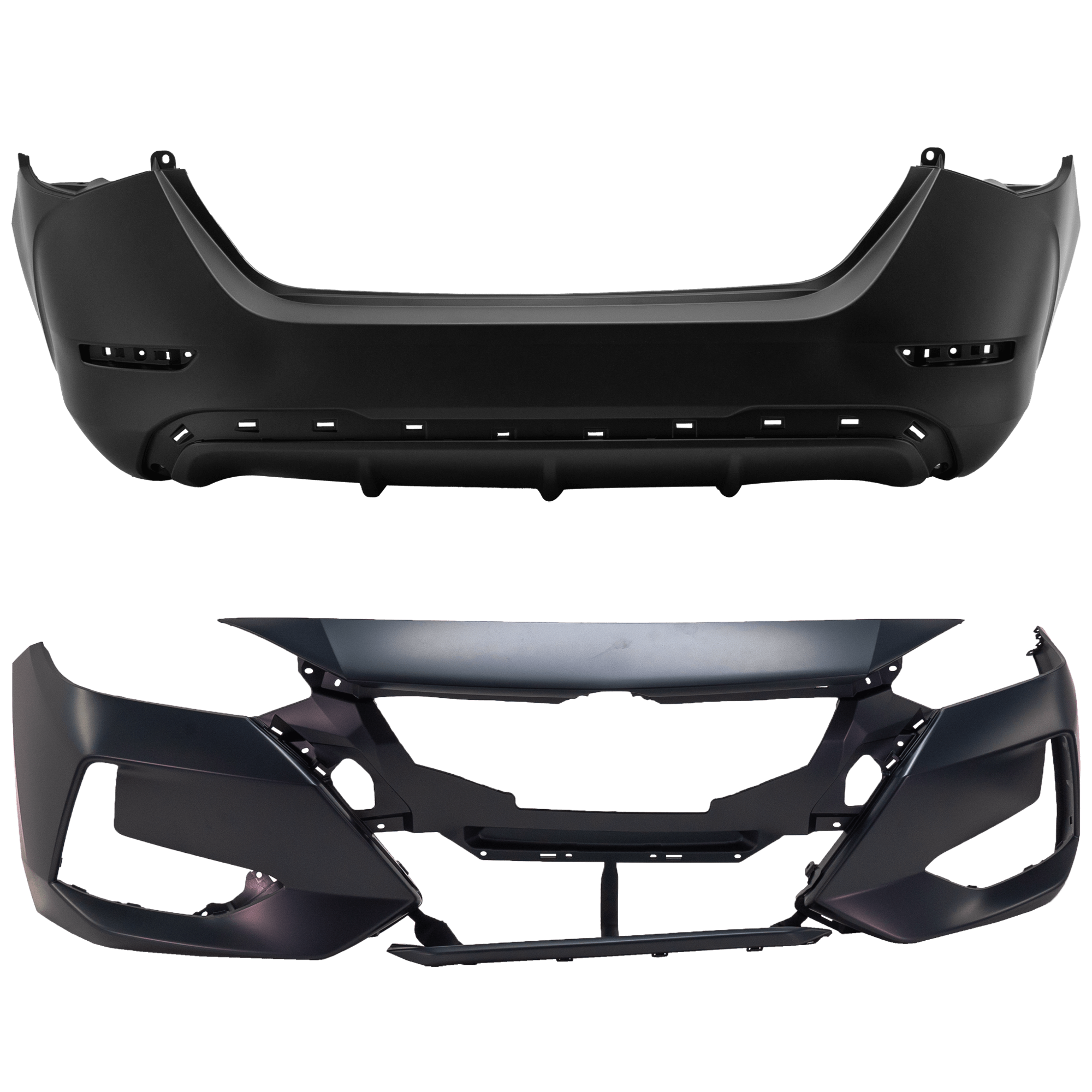 AM SENTRA 20-21 FRONT AND REAR BUMPER COVER Primed CAPA SKU SET RN01030033PQ B Partslink NI1000330C NI1100337C OEM 620226LB0J 850226LB0J