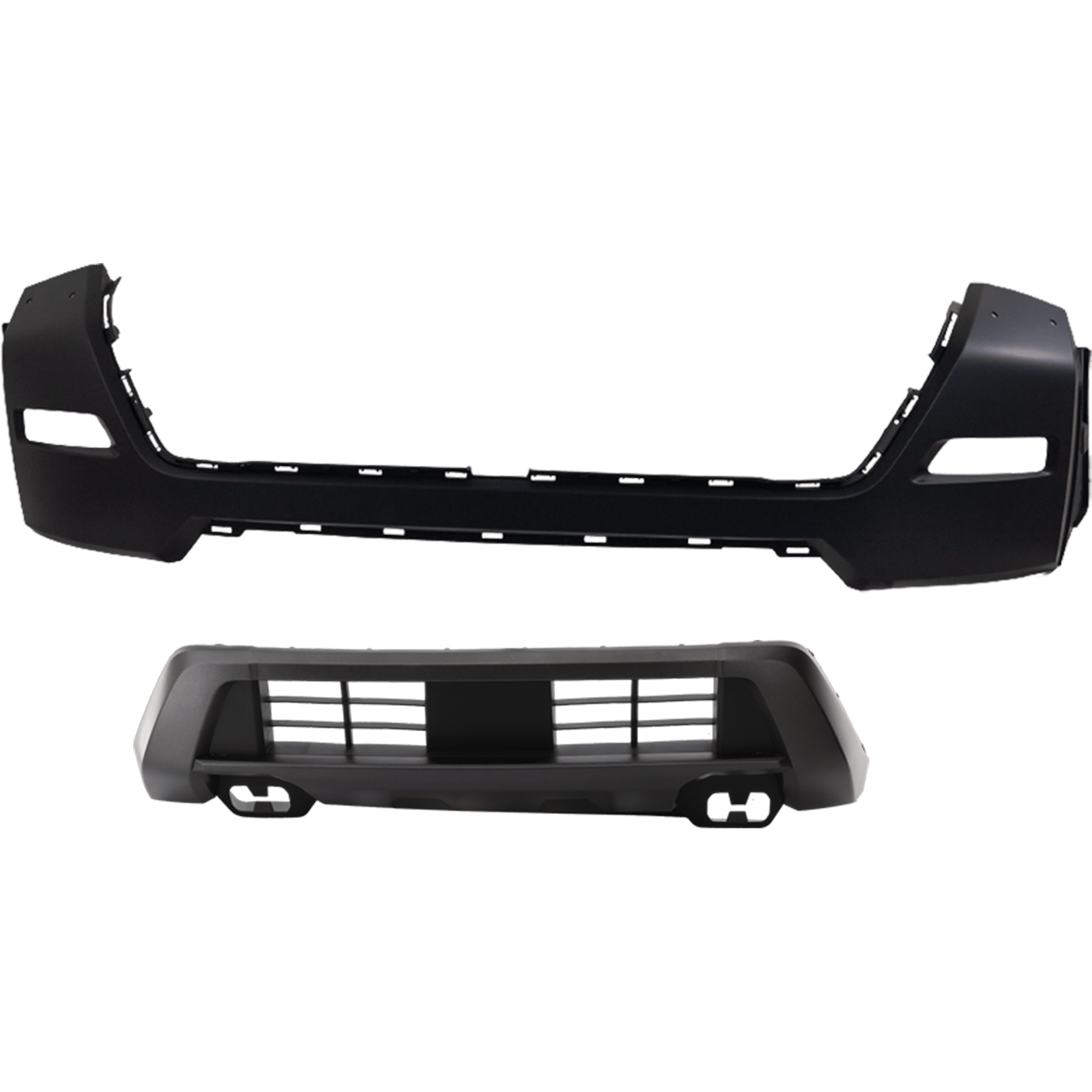 AM FRONTIER 22-24 FRONT BUMPER COVER Upper and Lower Upper Primed Lower Textured SV Model 4WD SKU SET RN01030046P B Partslink NI1014112 NI1015105 OEM 620259BU0H 620269BU0B