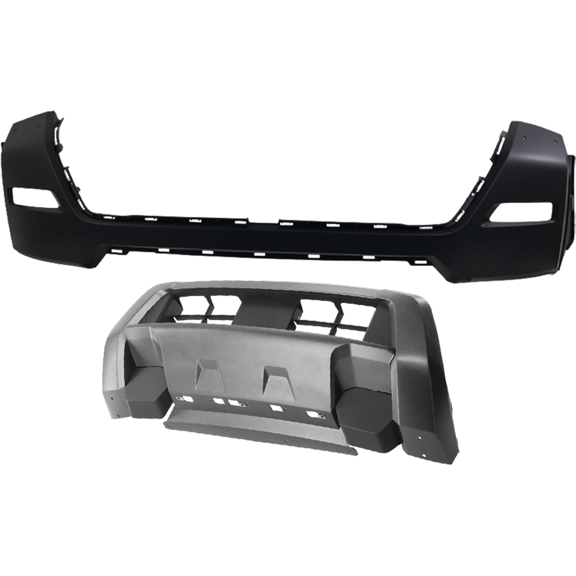 AM FRONTIER 22-24 FRONT BUMPER COVER Upper and Lower Upper Primed Lower Textured SV Model RWD SKU SET RN01030046P C Partslink NI1014112 NI1015104 OEM 620259BU0H 620269BU0E