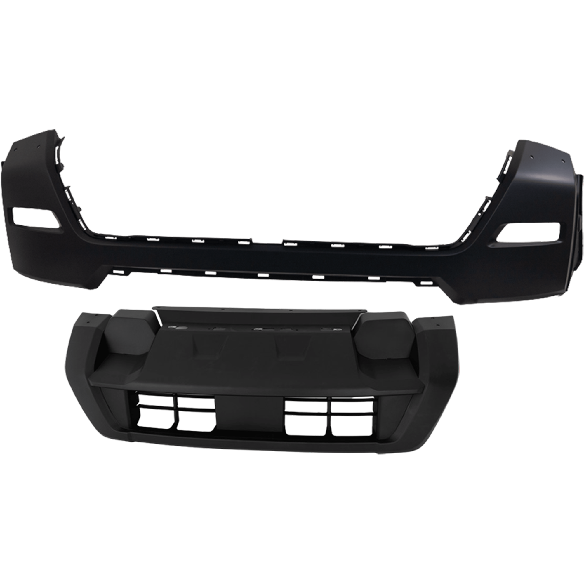 AM FRONTIER 22-24 FRONT BUMPER COVER Upper and Lower Upper Primed Lower Textured S Model RWD SKU SET RN01030046P E Partslink NI1014112 NI1015102 OEM 620259BU0H 620269BU0D