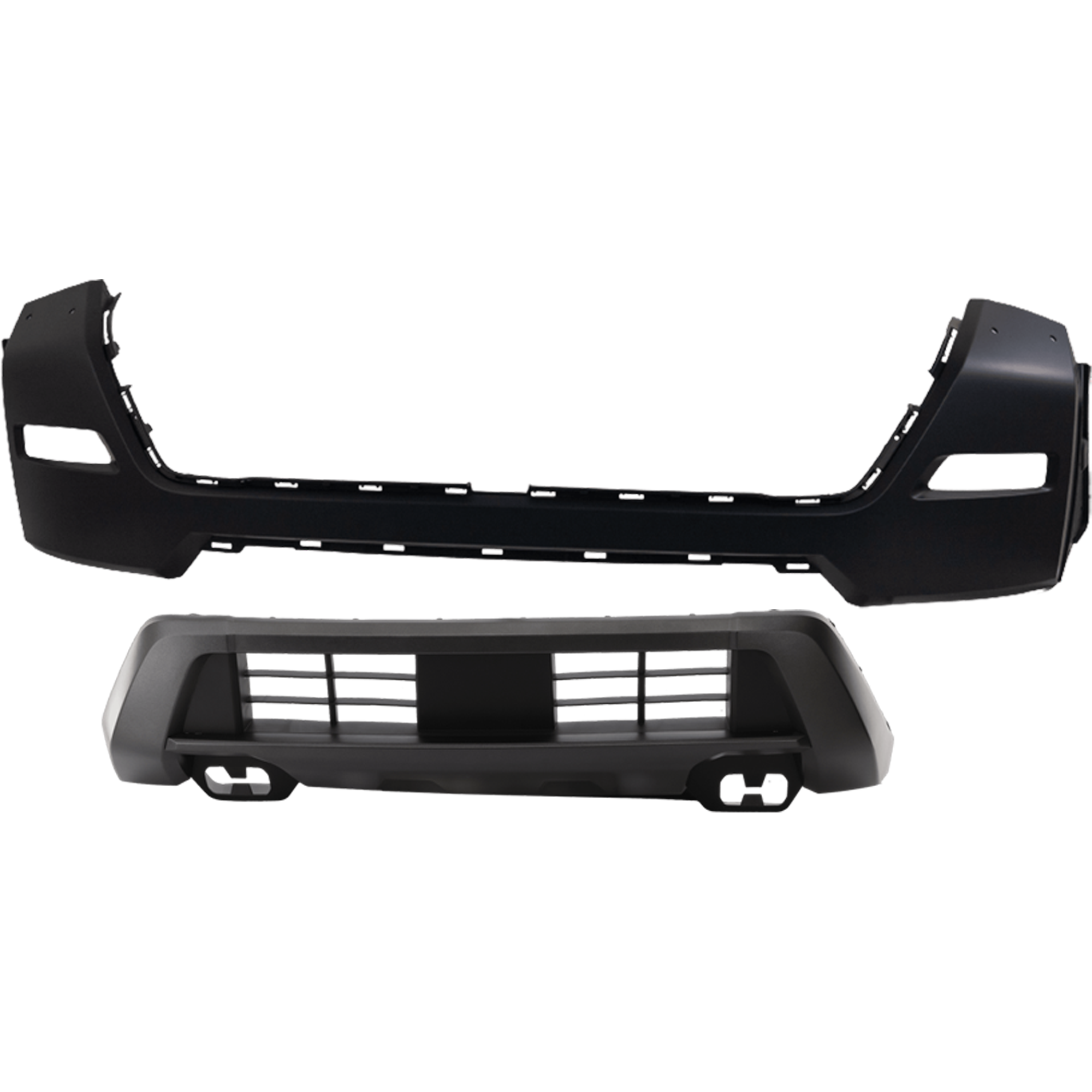 AM FRONTIER 22-24 FRONT BUMPER COVER Upper and Lower Upper Primed Lower Textured SV Model 4WD CAPA SKU SET RN01030046PQ B Partslink NI1014112C NI1015105C OEM 620259BU0H 620269BU0B
