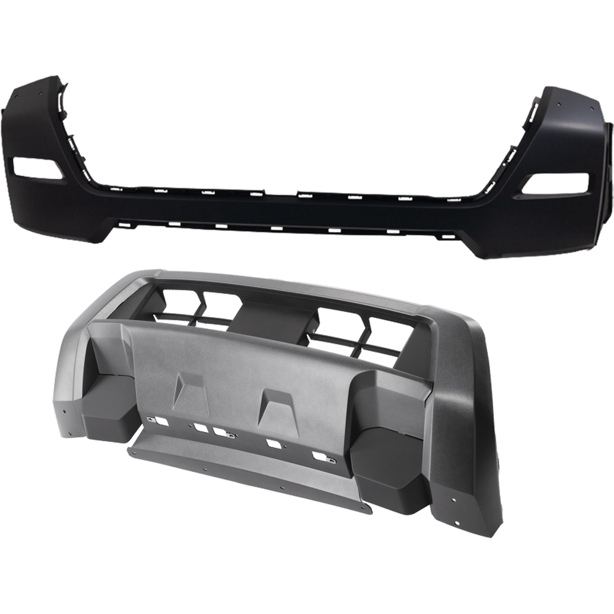 AM FRONTIER 22-24 FRONT BUMPER COVER Upper and Lower Upper Primed Lower Textured SV Model RWD CAPA SKU SET RN01030046PQ C Partslink NI1014112C NI1015104C OEM 620259BU0H 620269BU0E