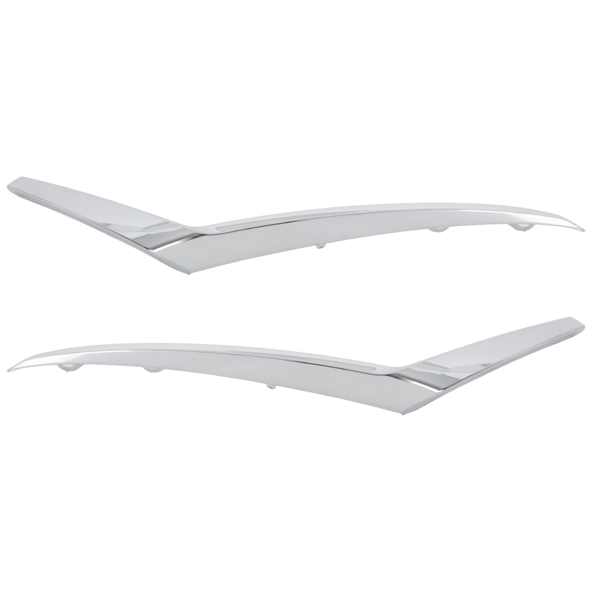AM KICKS 21-24 FRONT BUMPER MOLDING RH AND LH Chrome S SV Models CAPA SKU SET RN0159003Q Partslink NI1046111C NI1047111C OEM 620745R00A 620755R00A