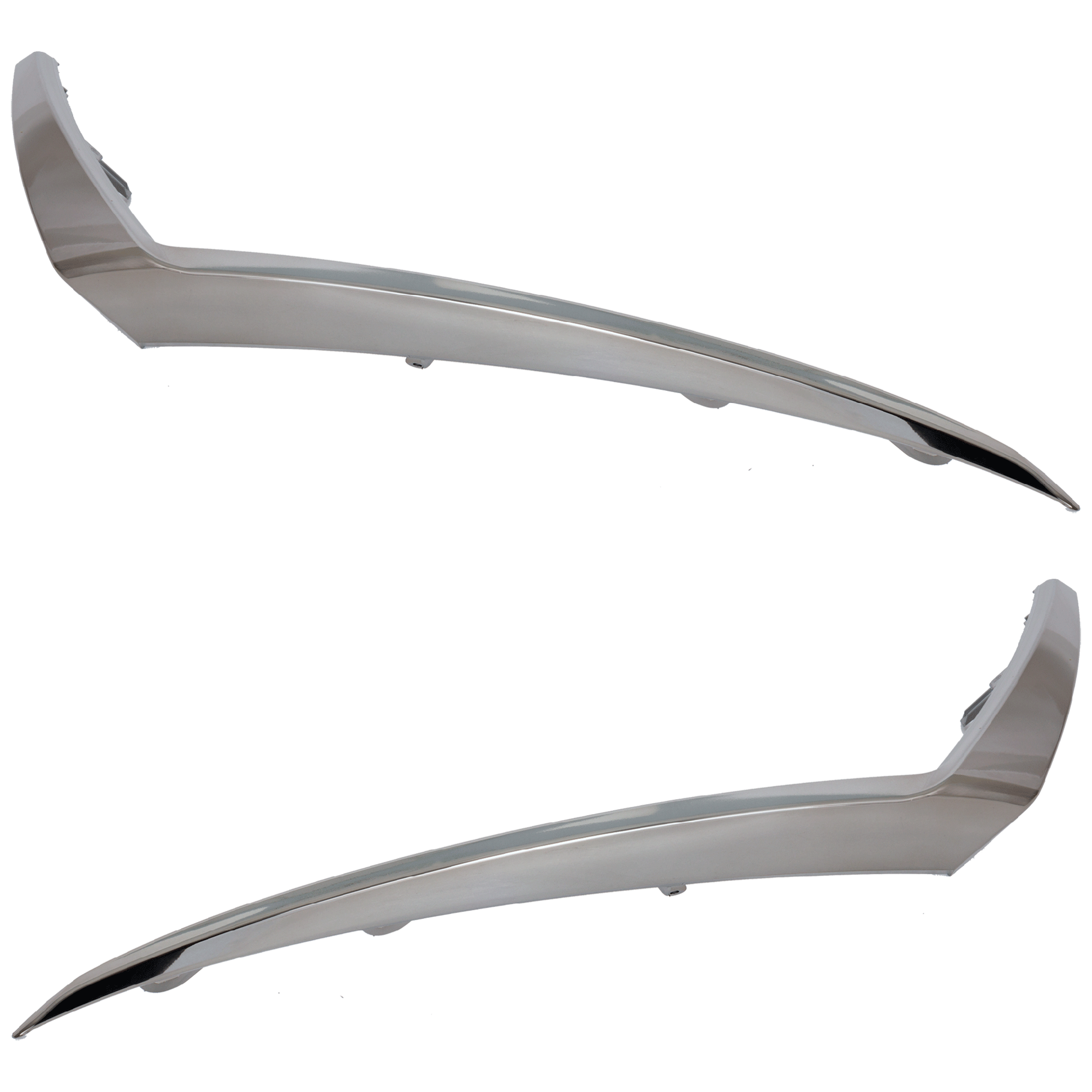 AM KICKS 21-24 FRONT BUMPER MOLDING RH AND LH Chrome Painted Smoke Black SR Model SKU SET RN0159005 Partslink NI1047113 NI1046113 OEM 620745R00B 620755R00B