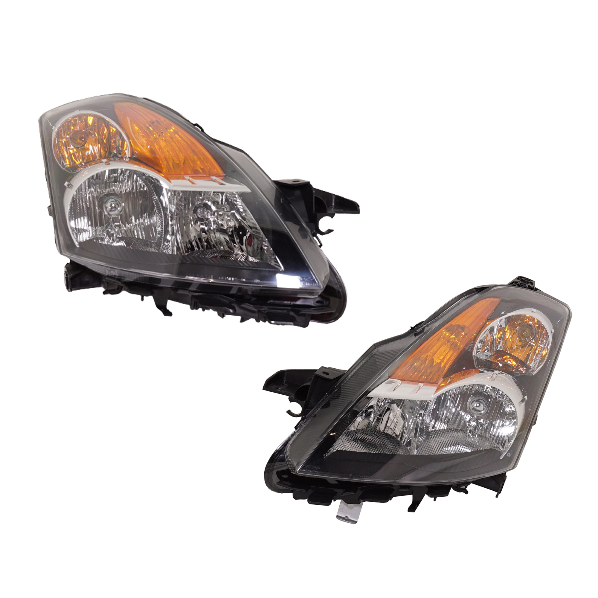 AM ALTIMA 07-07 HEAD LAMP RH AND LH Assembly Halogen Black Bezel Sedan Hybrid SKU SET RN10010073 Partslink NI2503166 NI2502166 OEM 26010JA000-26010JA00A 26060JA0