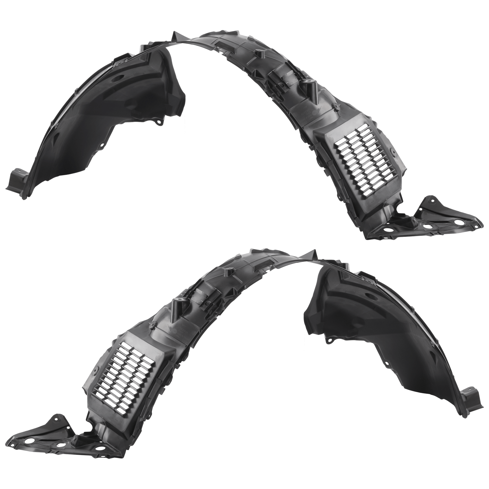 AM PATHFINDER QX60-15-20 FRONT FENDER LINER RH AND LH Polypropylene Injection Form w Insulation Foam Pathfinder Exc. 15-15 Hybrid Models CAPA SKU SET RN22210083Q Partslink NI1248161C NI1249161C OEM 638409NB0A 638419NB0A