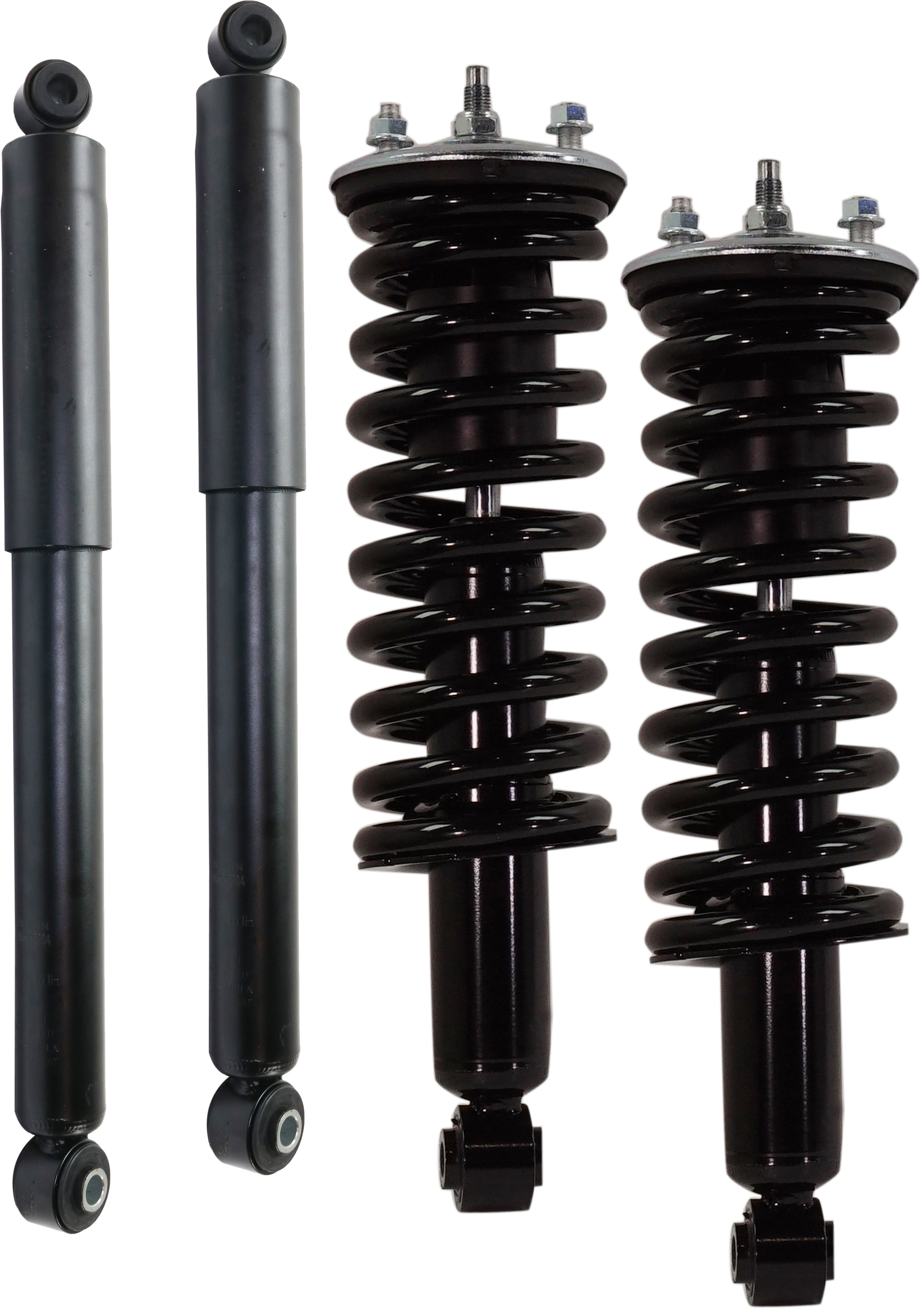 AM FRONTIER 05-19 EQUATOR 09-12 FRONT AND REAR SHOCK AND FULLY LOADED STRUT RH AND LH Set of 4 Gas Charged Twin tube SKU SET RN28050007-4 OEM 33NS1158-3345682-11296 SR4201