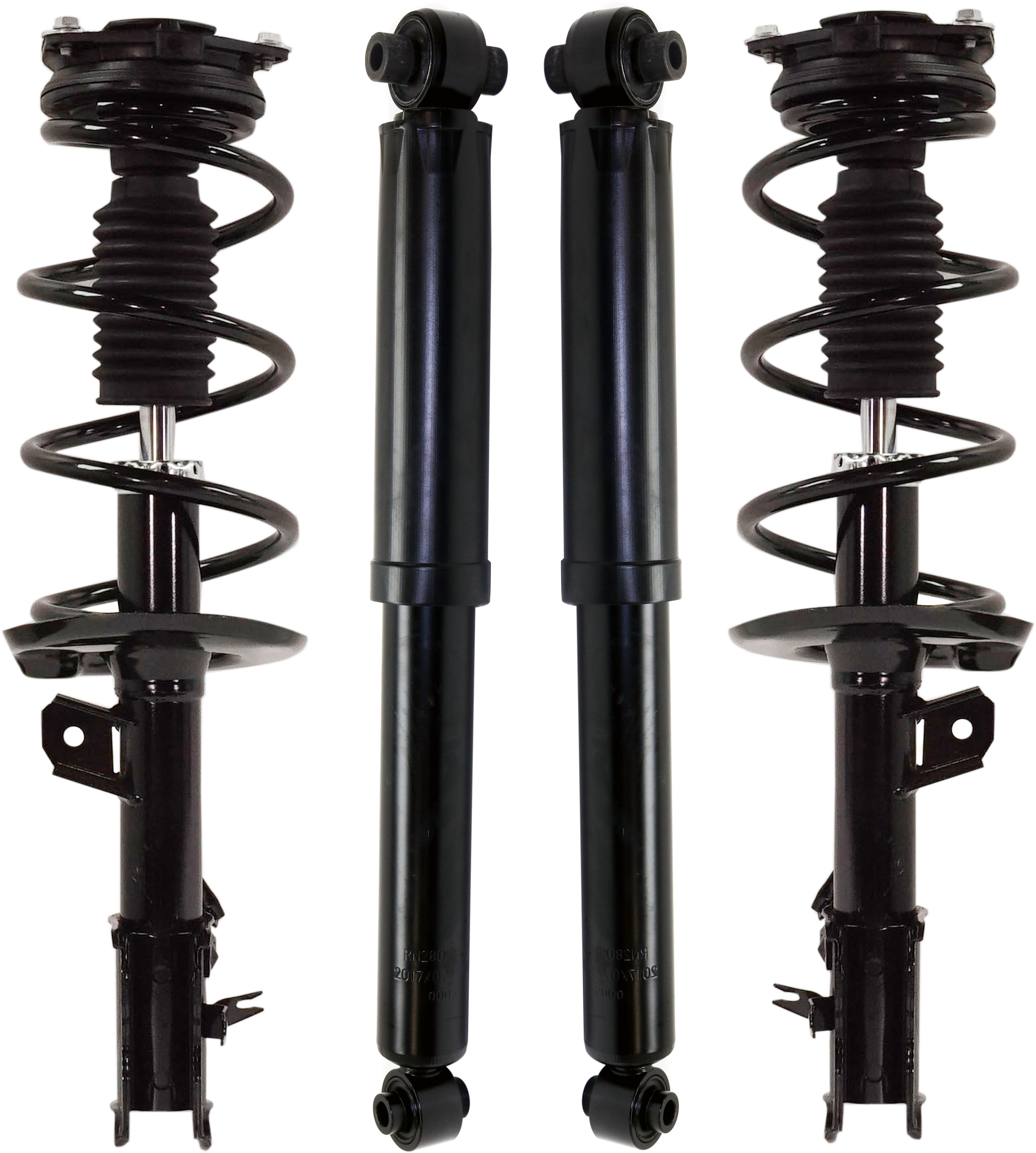 AM ROGUE 08-12 FRONT AND REAR SHOCK AND FULLY LOADED STRUT RH AND LH Gas Charged Twin tube Set of 4 SKU SET RN28050009-4 OEM 172608-272608-882442-501726089