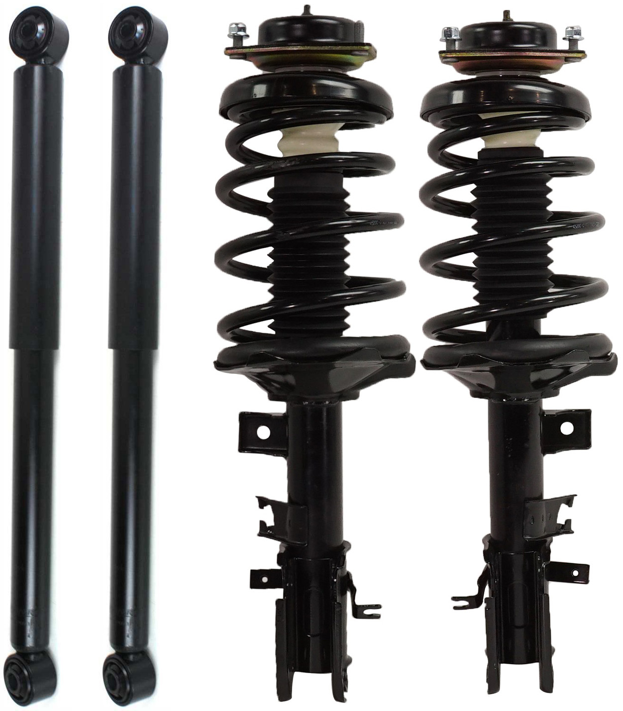 AM PATHFINDER 99-01 QX4-01-01 FRONT AND REAR SHOCK AND FULLY LOADED STRUT RH AND LH Set of 4 Gas Charged Twin tube SKU SET RN28050025-4 A OEM 1331603R 171573-819731-543021W
