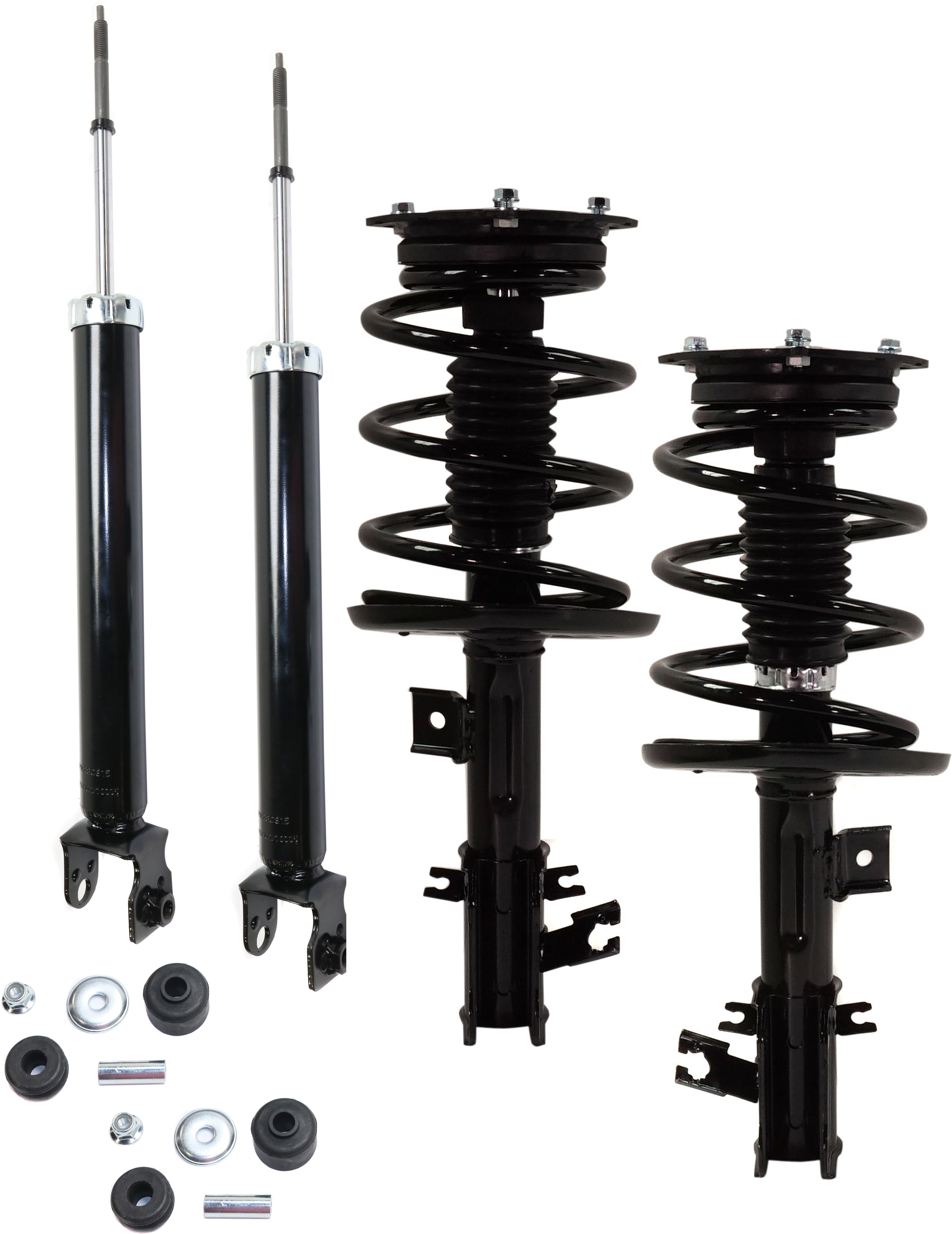 AM MAXIMA 09-14 FRONT AND REAR SHOCK AND FULLY LOADED STRUT RH AND LH Set of 4 Gas Charged Twin tube SKU SET RN28050027-4 OEM 172604-272604-853010-501726049