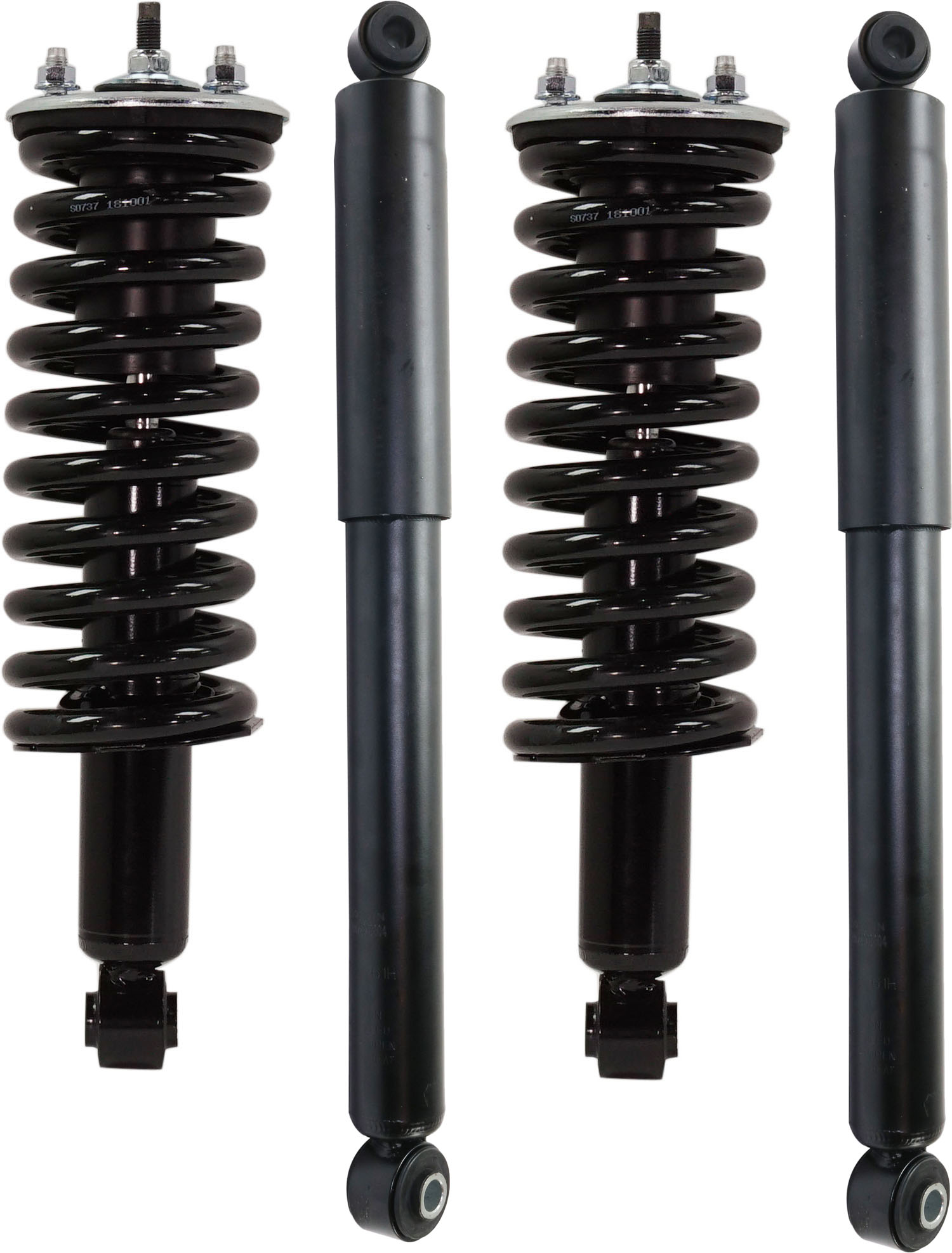 AM FRONTIER 05-21 FRONT AND REAR SHOCK AND FULLY LOADED STRUT RH AND LH Set of 4 RWD SKU SET RN28050032-4 OEM 37273-255410-316924-342845-345