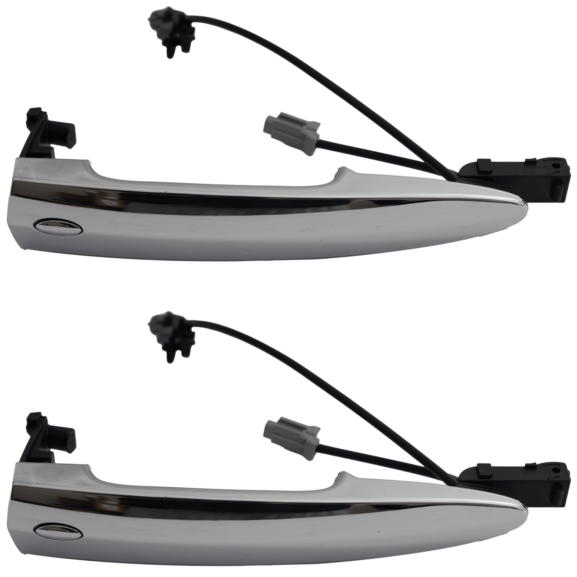 AM LEAF 11-17 FRONT EXTERIOR DOOR HANDLE RH AND LH Chrome w Keyless Entry w o Keyhole and End Cap SKU SET RN46250029K 01 OEM 806401AA0B PFM 806401AA1B PFM