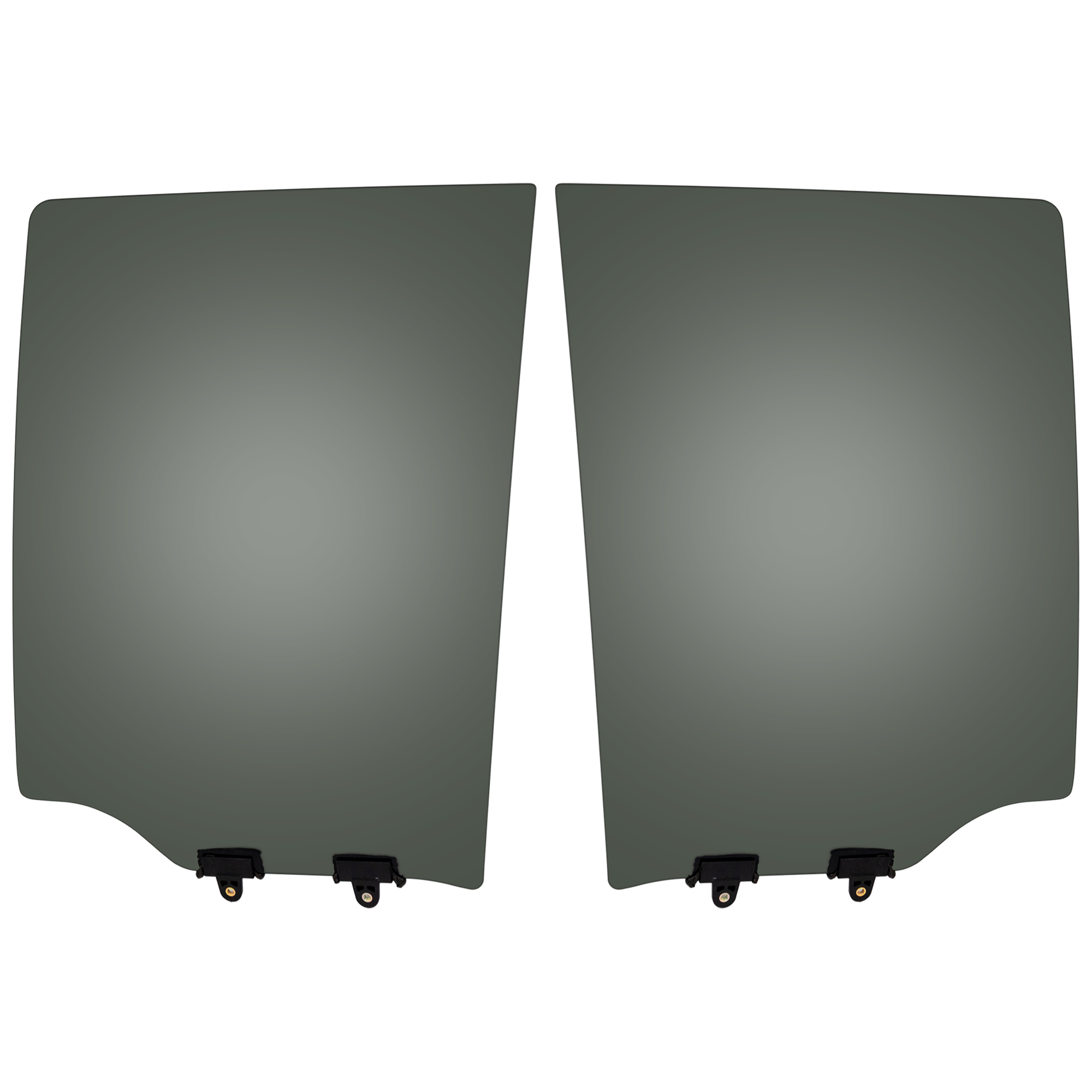 AM FRONTIER 05-21 EQUATOR 09-12 REAR DOOR GLASS RH AND LH Gray Tint Privacy w Solar Clip SKU SET RN48130049 OEM 82300EB010-82301EB010