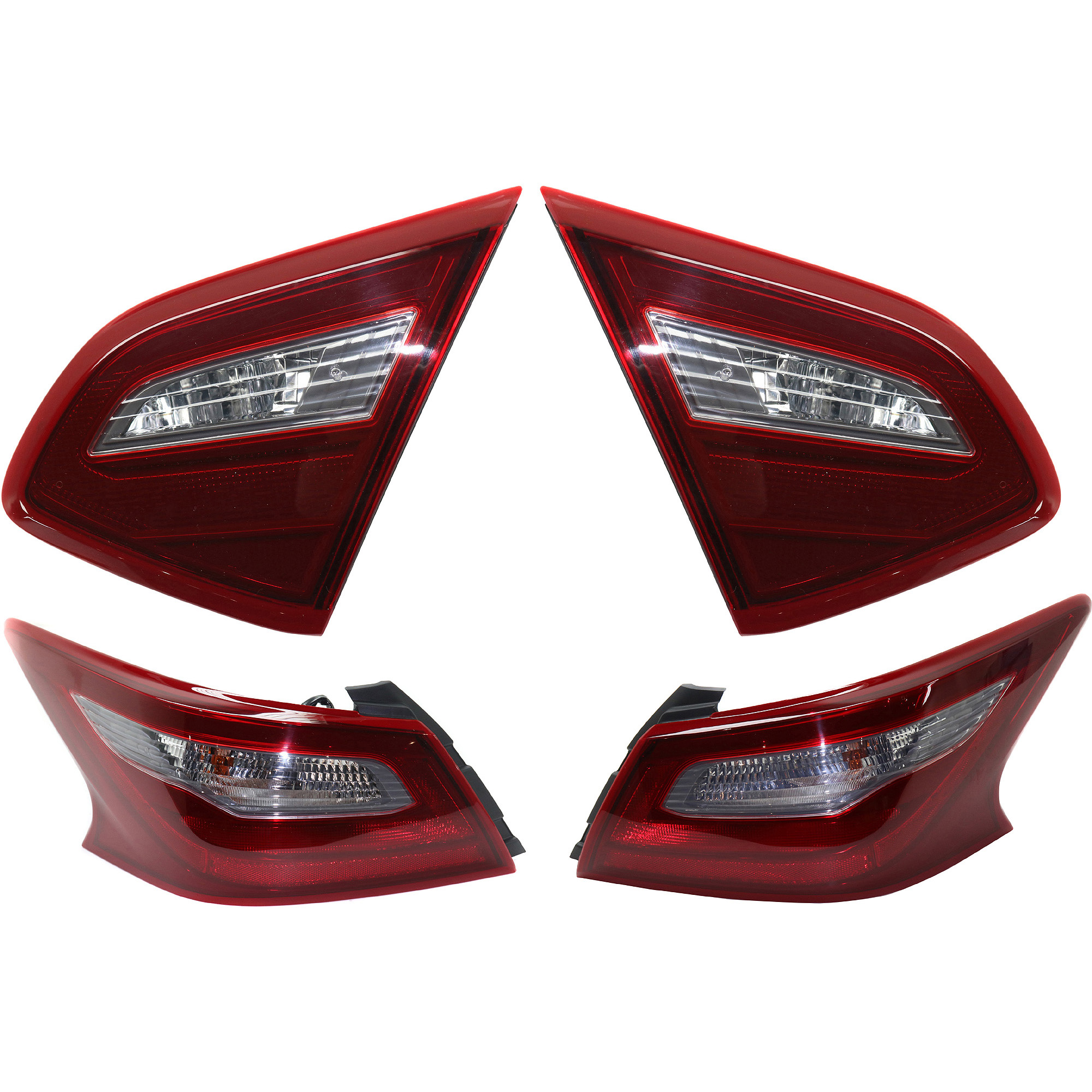 AM ALTIMA 18-18 TAIL LAMP RH AND LH Inner and Outer Assembly Halogen CAPA SKU SET RN73010015Q 4 Partslink NI2802117C NI2803117C NI2804112C NI2805112C OEM 265409HU0A 265459HU0A 265509HU