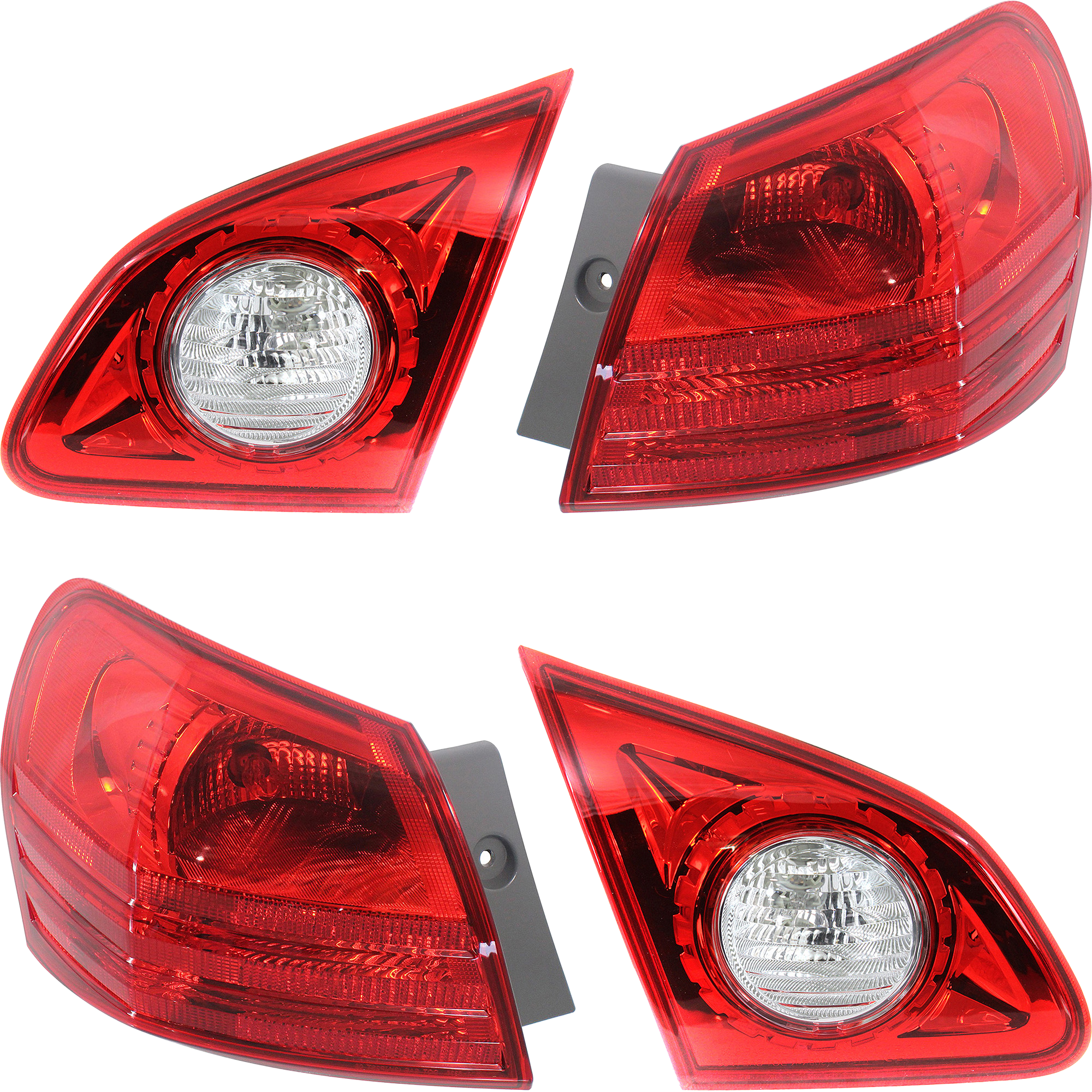AM ROGUE 08-13 ROGUE SELECT 14-15 TAIL LAMP RH AND LH Inner and Outer Assembly Halogen CAPA SKU SET RN73130003Q 4 Partslink NI2800183C NI2801183C NI2802108C NI2803108C OEM 26550JM00A 26550JM01C 26555JM0