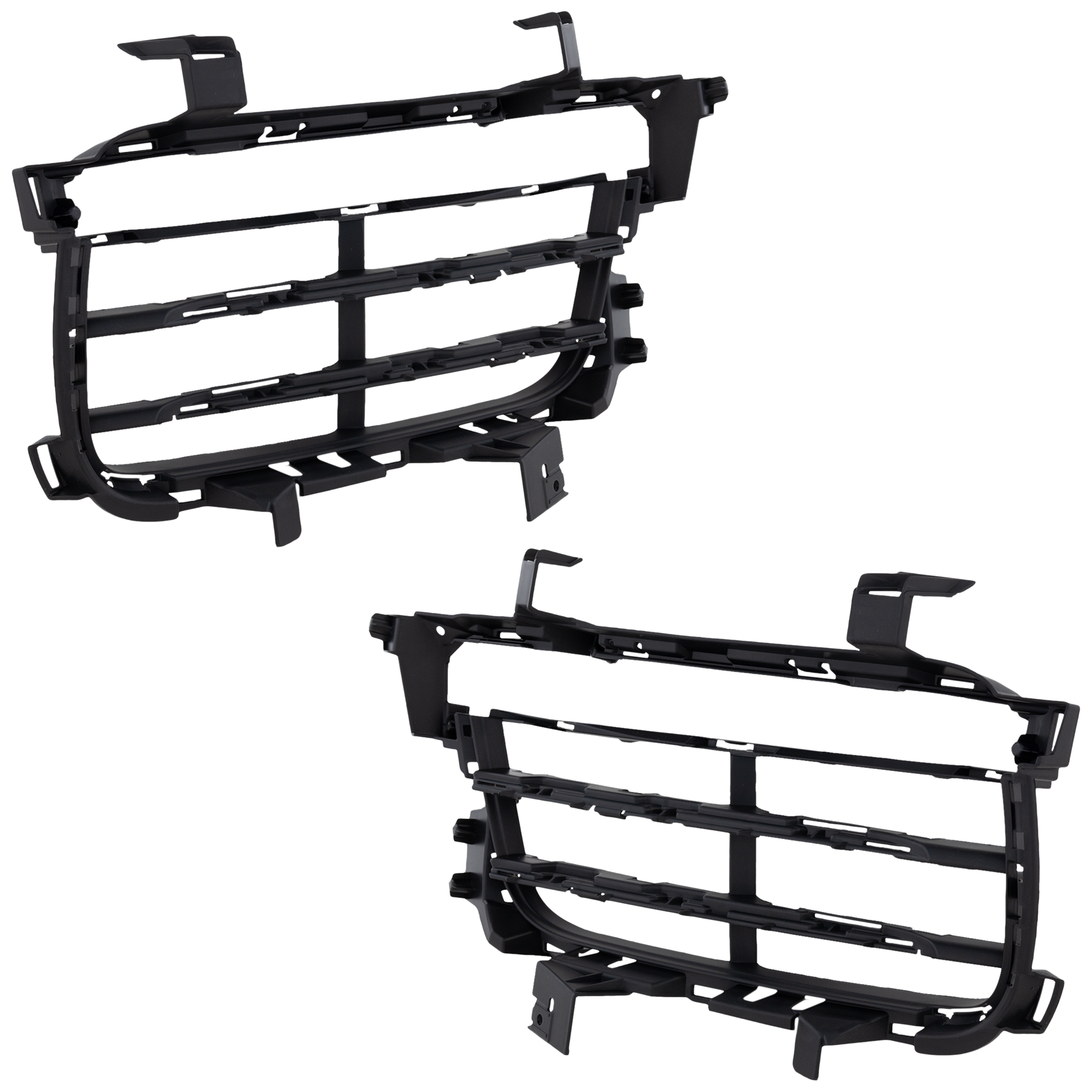 AM CAYENNE 19-22 FRONT BUMPER GRILLE RH AND LH Textured Black w o Sport Pkg Base S Models SKU SET RP01530005 Partslink PO1039122 PO1038122 OEM 9Y0807682OK1-9Y0807681OK1