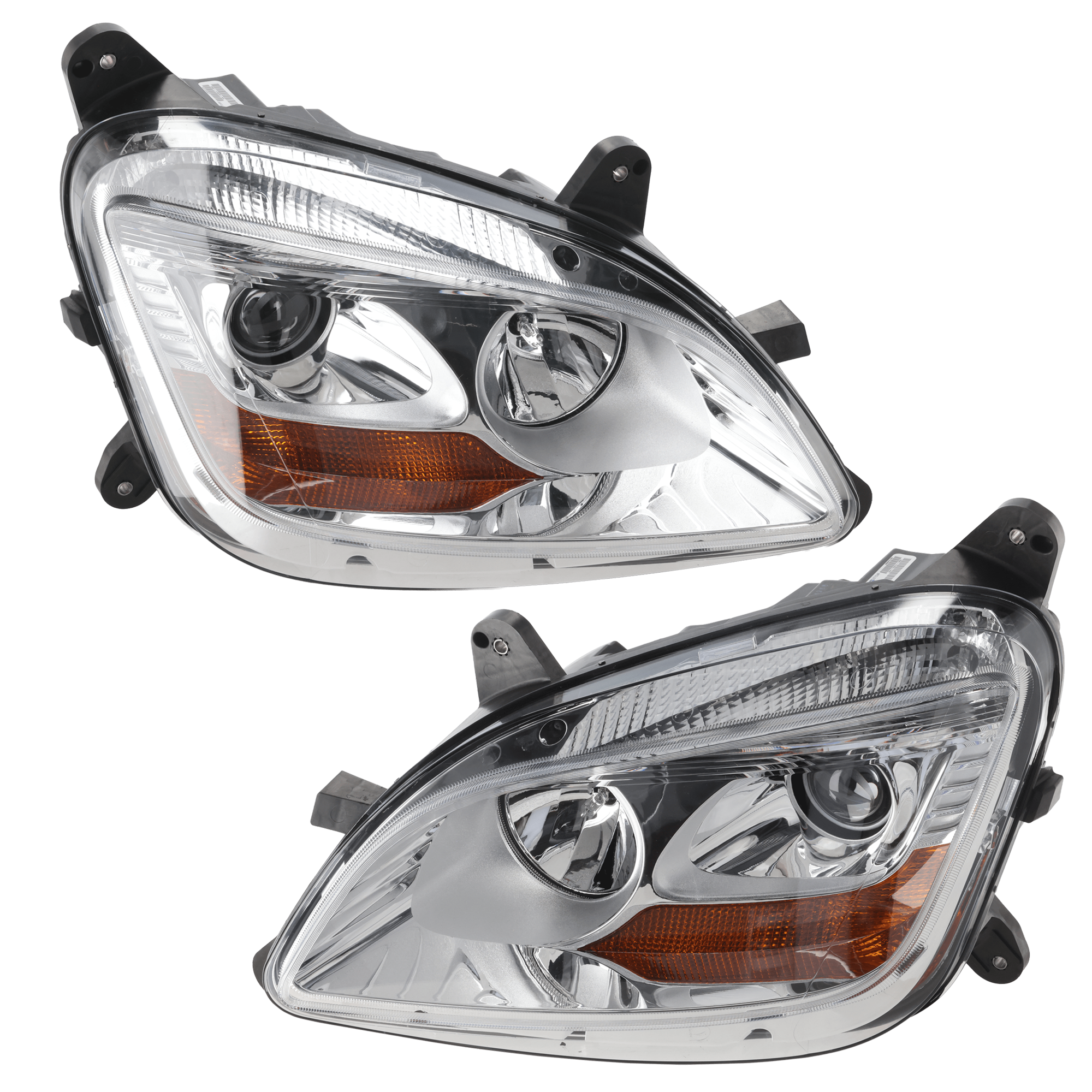 AM PETERBILT 587-12-18-579-13-20 HEAD LAMP RH AND LH Assembly Black Halogen 12V OE Design SKU SET RP10010025 HDA OEM Heavy Duty