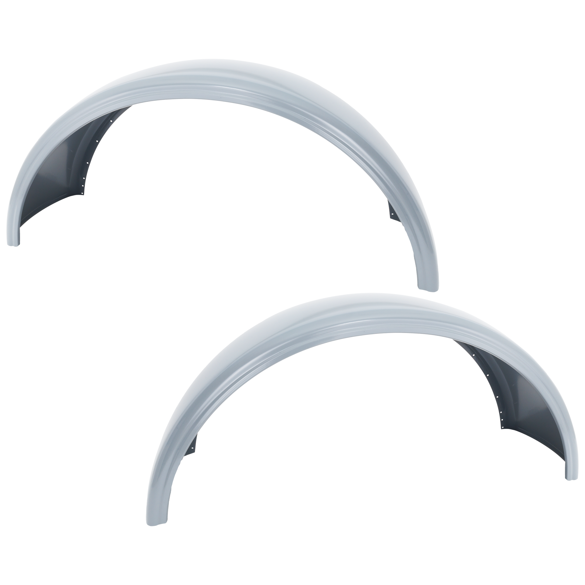 AM PETERBILT 357-379-90-07 FRONT FENDER RH AND LH Gray Aluminum SKU SET RP22010009 HD OEM 1504905M001L 1504905M001R