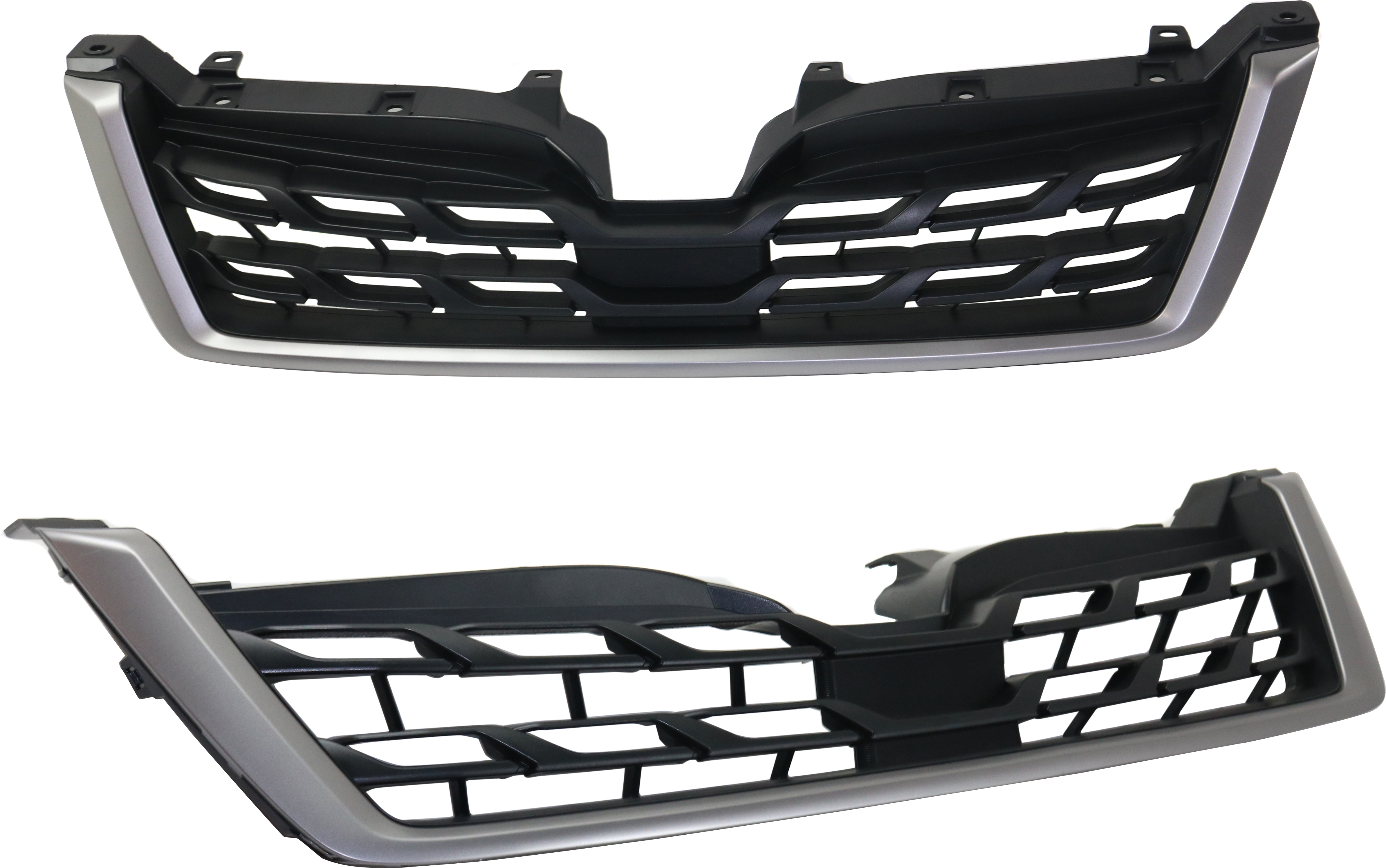 AM FORESTER 17-18 HOOD TOP GRILLE AND RADIATOR GRILLE Textured Black Shell and Insert SKU SET RS07010005-2 Partslink SU1200171 SU1210103 OEM 91121SG270-91121SG230