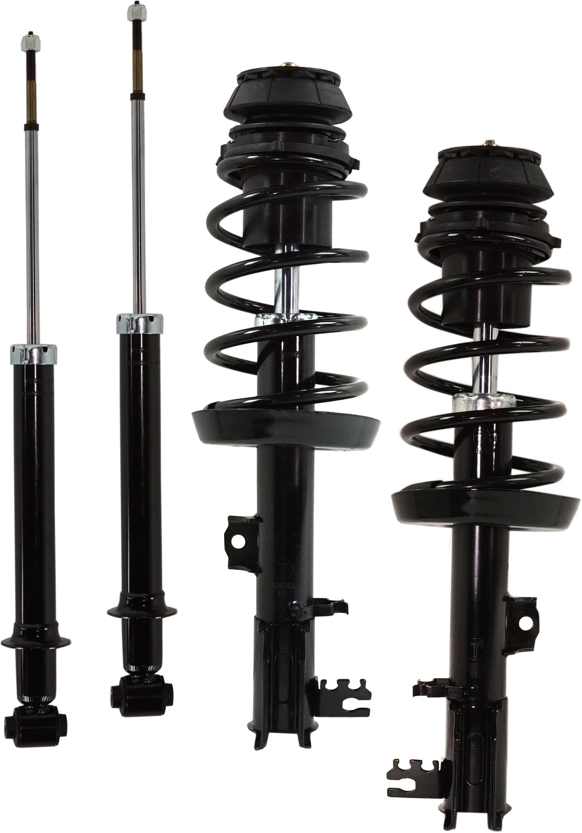 AM L200 LW200-01-03 FRONT AND REAR SHOCK AND FULLY LOADED STRUT RH AND LH Set of 4 Gas Charged Twin tube SKU SET RS28050023-4 OEM 1331776L 171556-819211-171555