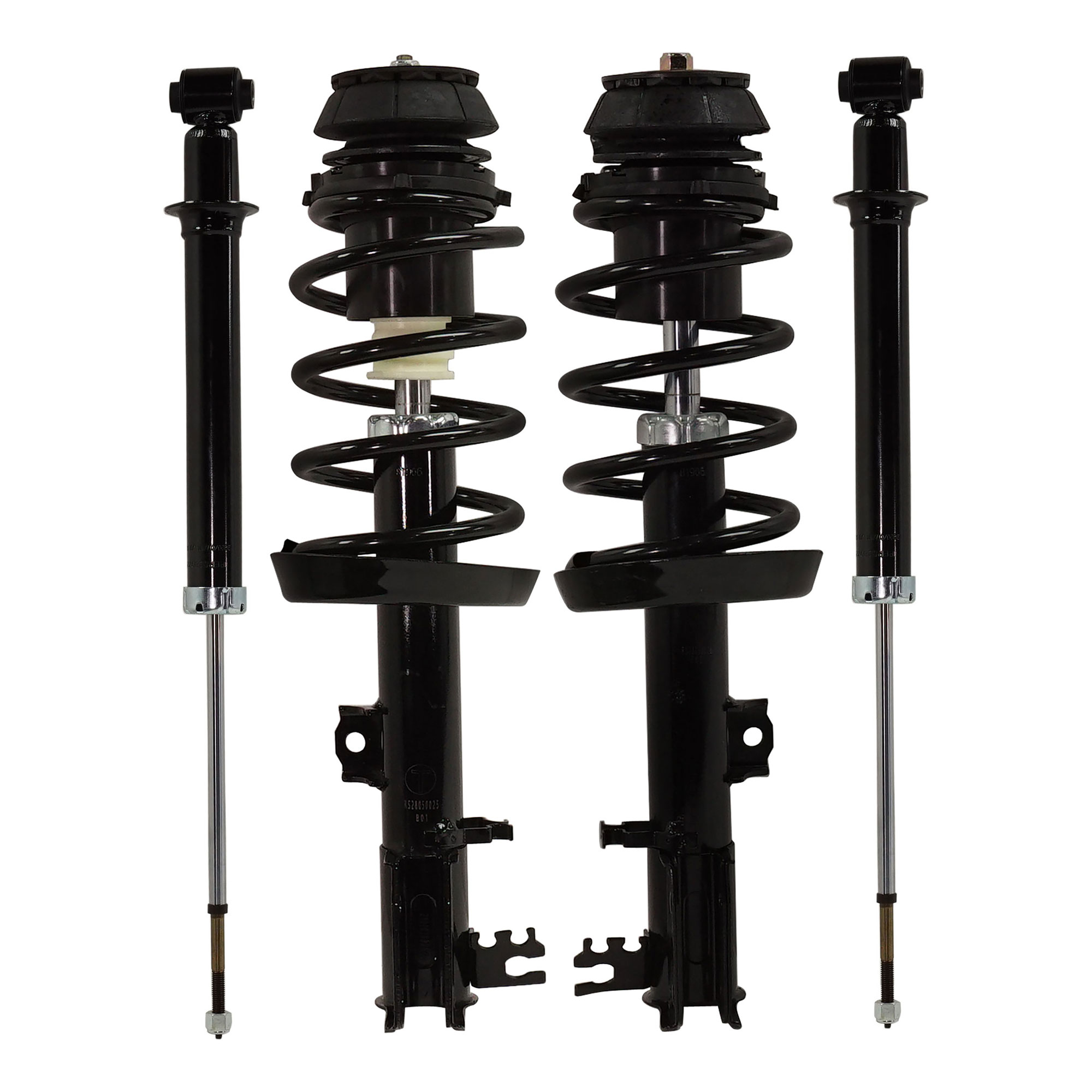 AM L300-01-05 LW300-01-03 FRONT AND REAR SHOCK AND FULLY LOADED STRUT RH AND LH Gas Charged Twin tube Set of 4 SKU SET RS28050025-4 OEM 22684918 LS5391191L 271556-819