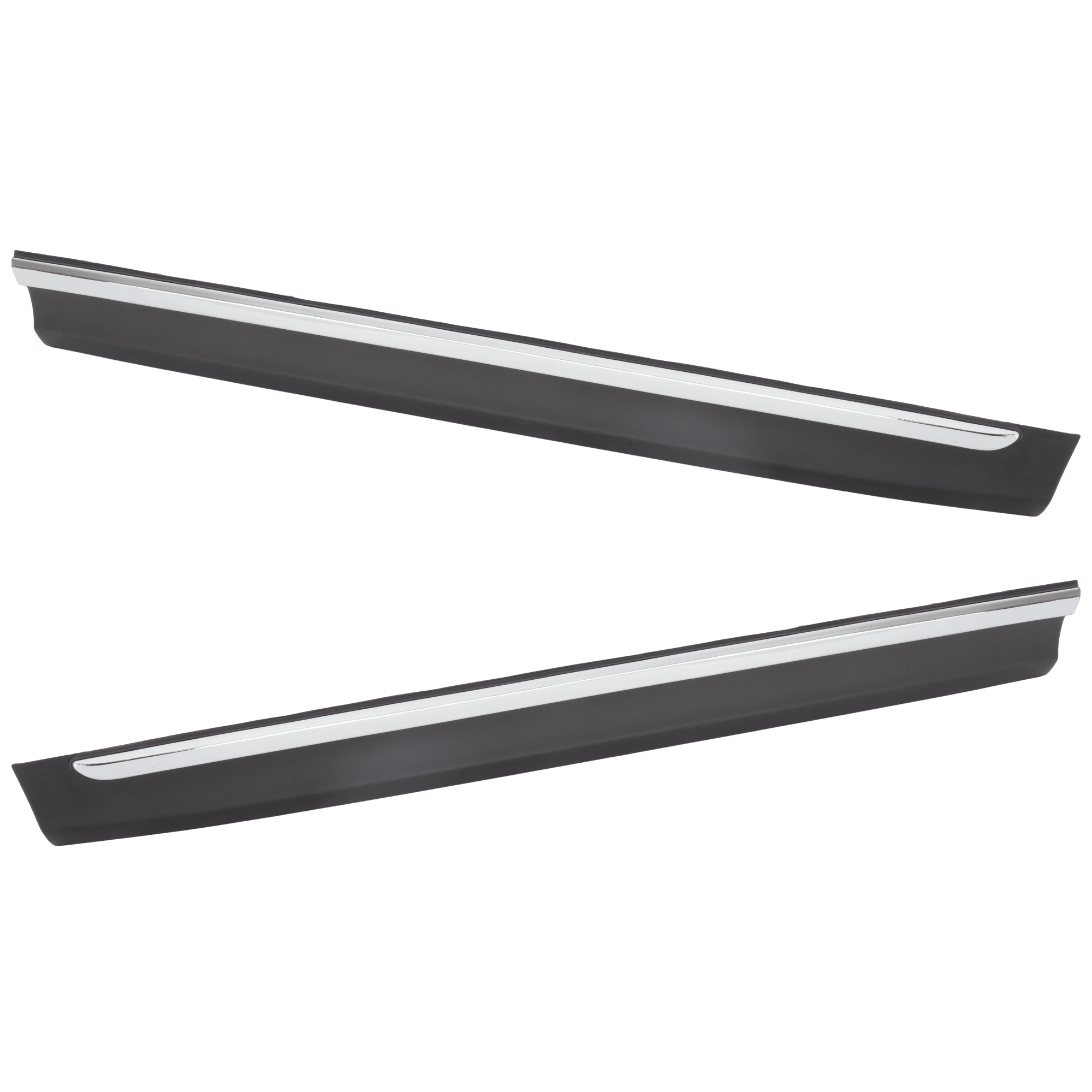 AM FORESTER 14-18 FRONT DOOR MOLDING RH AND LH Assembly Lower Textured w Chrome Trim SKU SET RS46170007 Partslink SU1304104 SU1305104 OEM 91112SG222-91112SG232