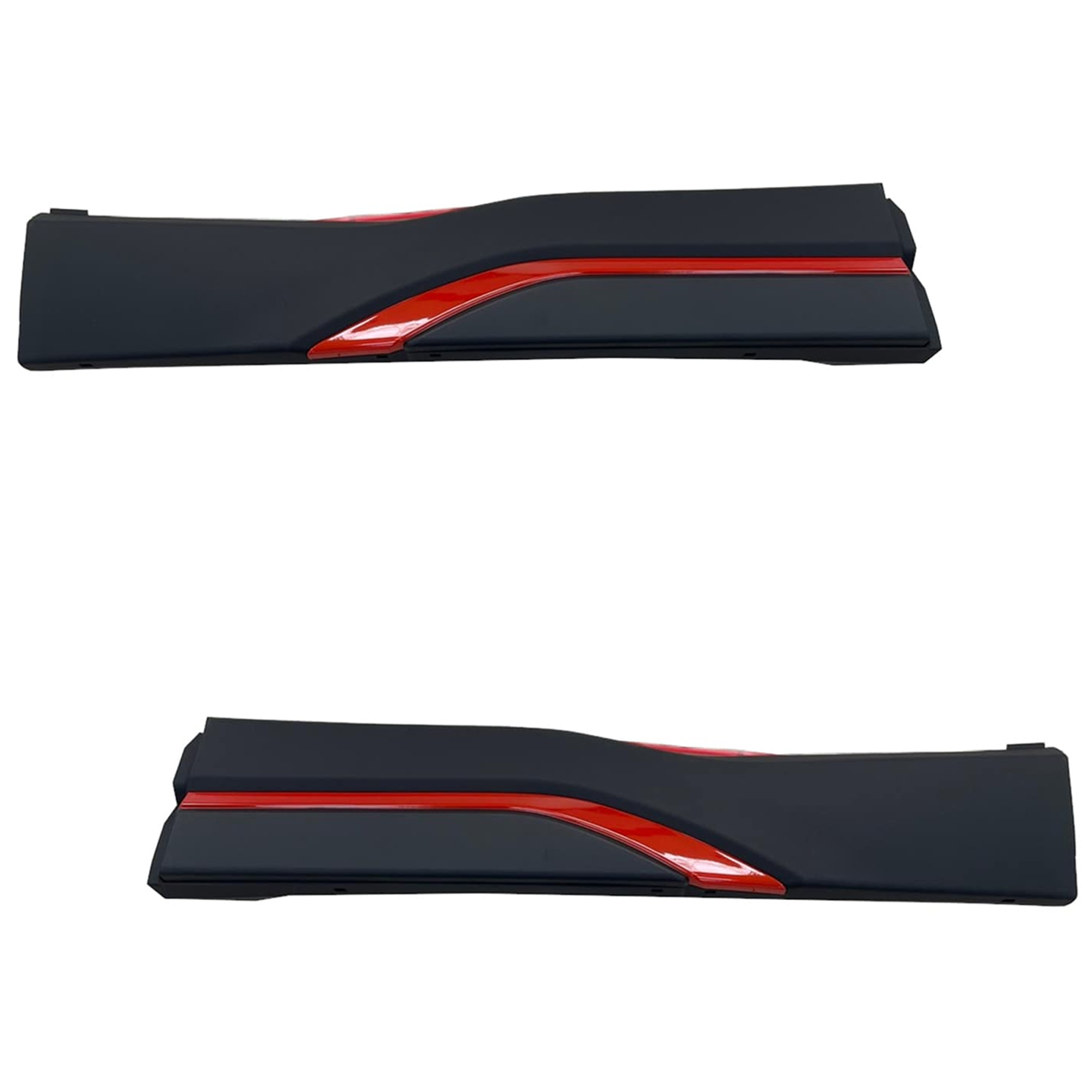 AM FORESTER 19-24 REAR DOOR MOLDING RH AND LH Lower Assembly Textured Black w Red Trim Sport Model SKU SET RS49090011 Partslink SU1504106 SU1505106 OEM 91112SJ380-91112SJ390