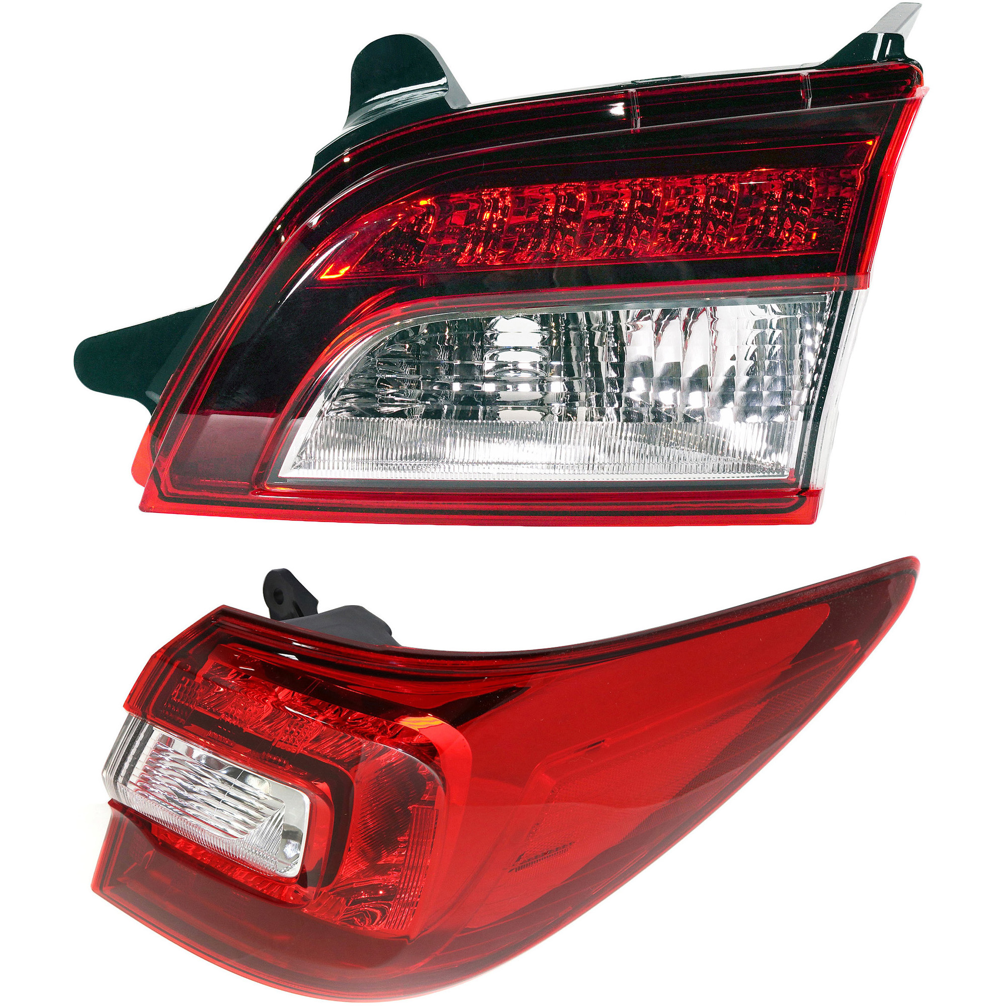 AM OUTBACK 15-19 TAIL LAMP RH Inner and Outer Clear Red Lens CAPA SKU SET RS73010009Q A Partslink SU2803102C SU2805106C OEM 84912AL05A 84912AL07A