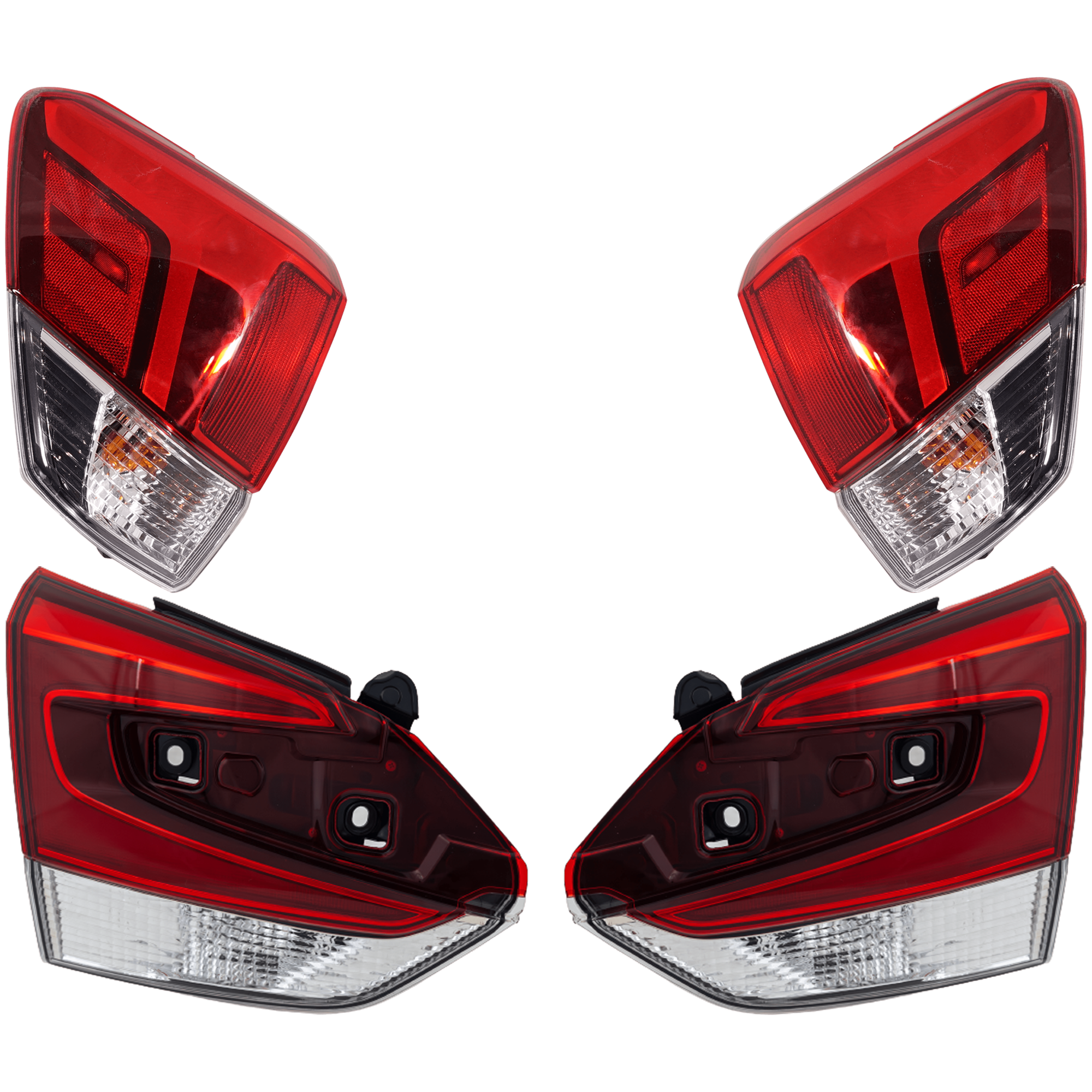 AM FORESTER 19-21 TAIL LAMP RH AND LH Inner Halogen Outer LED Assembly Clear Red Lens SKU SET RS73010011-4 Partslink SU2804111 SU2805111 OEM 84912SJ060-84912SJ070-84912SJ0