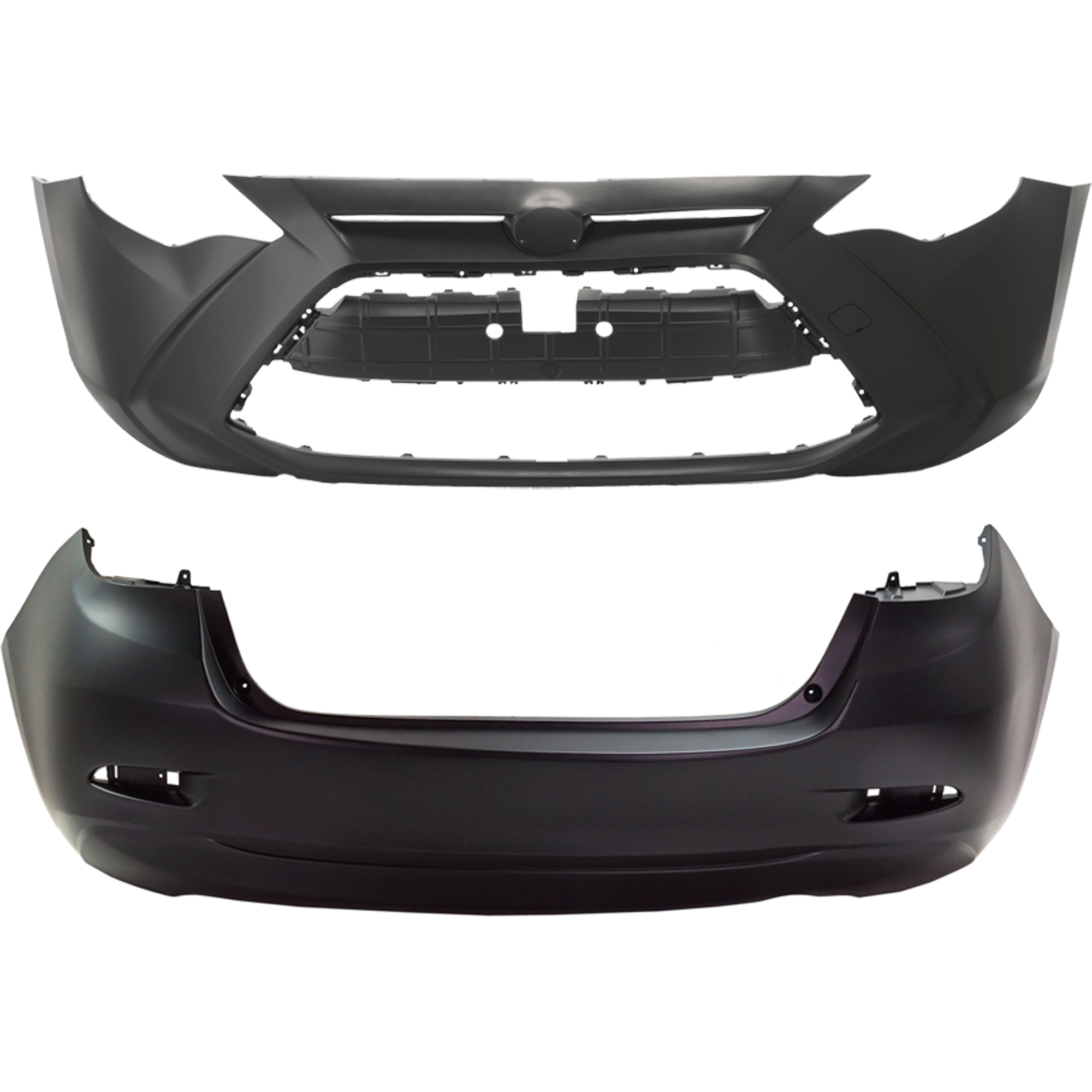 AM YARIS 16-20 YARIS IA 17-18 FRONT AND REAR BUMPER COVER Primed Sedan w R DOT Label SKU SET RT01030008P B