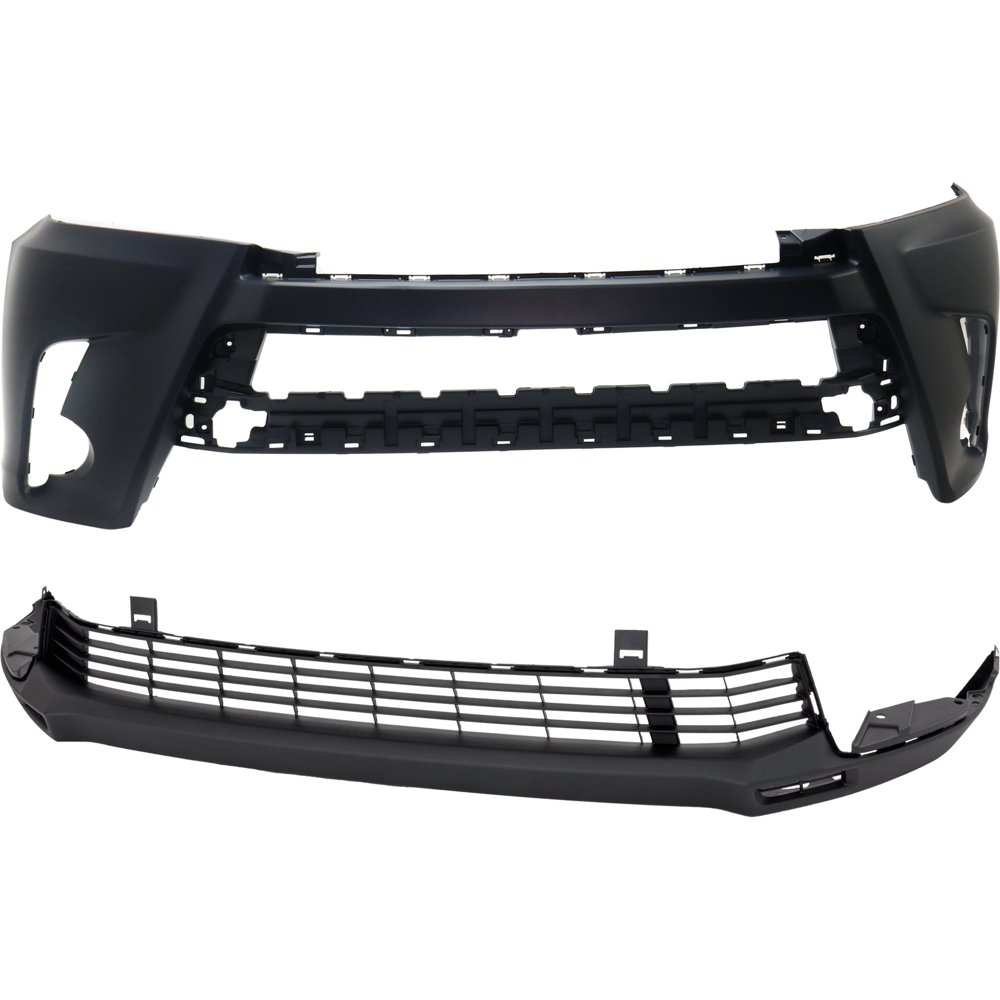 AM HIGHLANDER 17-19 FRONT BUMPER COVER Upper and Lower Upper Primed Lower Textured w o Object Sensor Holes SKU SET RT01030009P