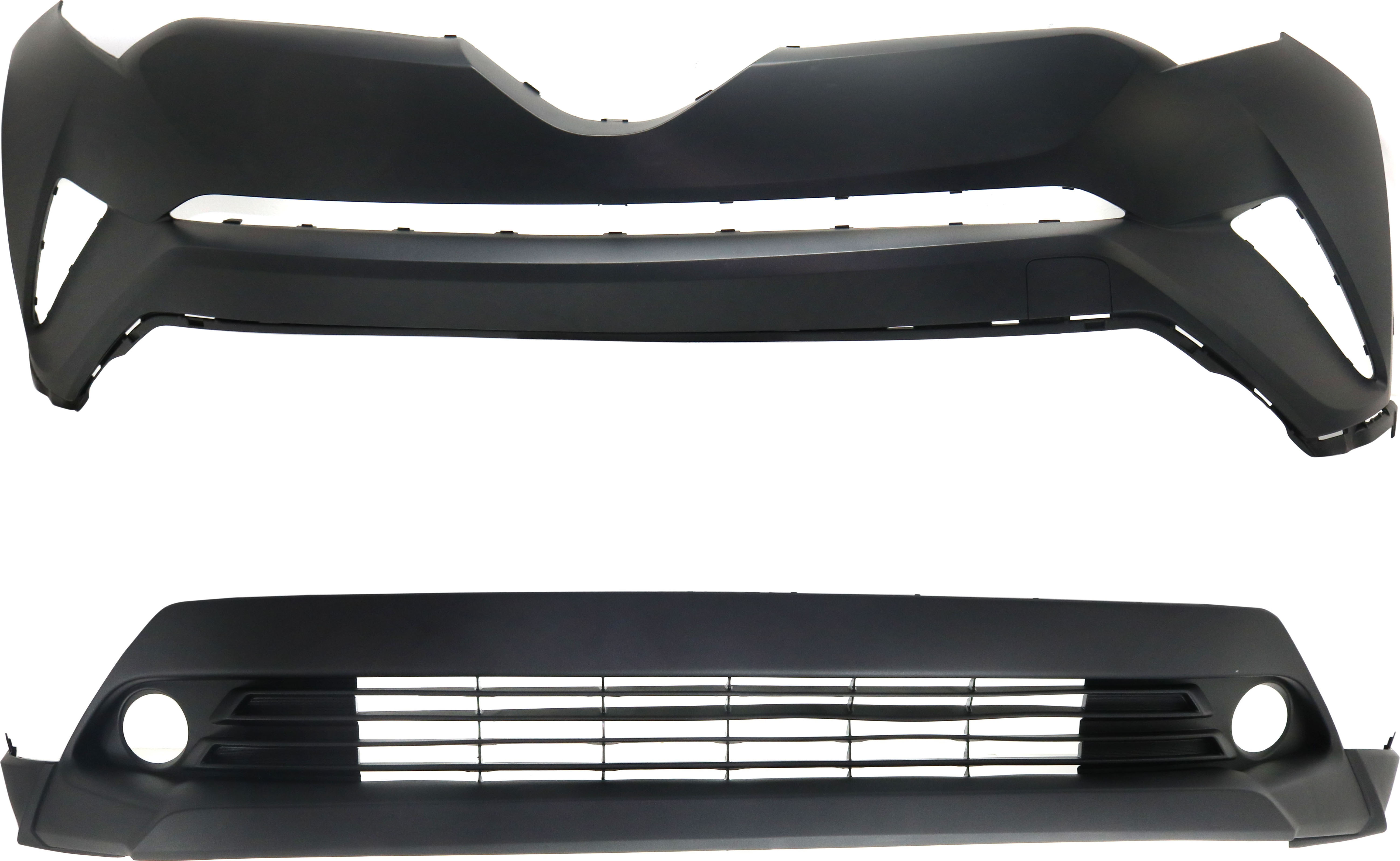 AM C HR 18-19 FRONT BUMPER COVER Upper and Lower Textured SKU SET RT01030019P 2 Partslink TO1000431 TO1015112 OEM 5211910917-5212910020