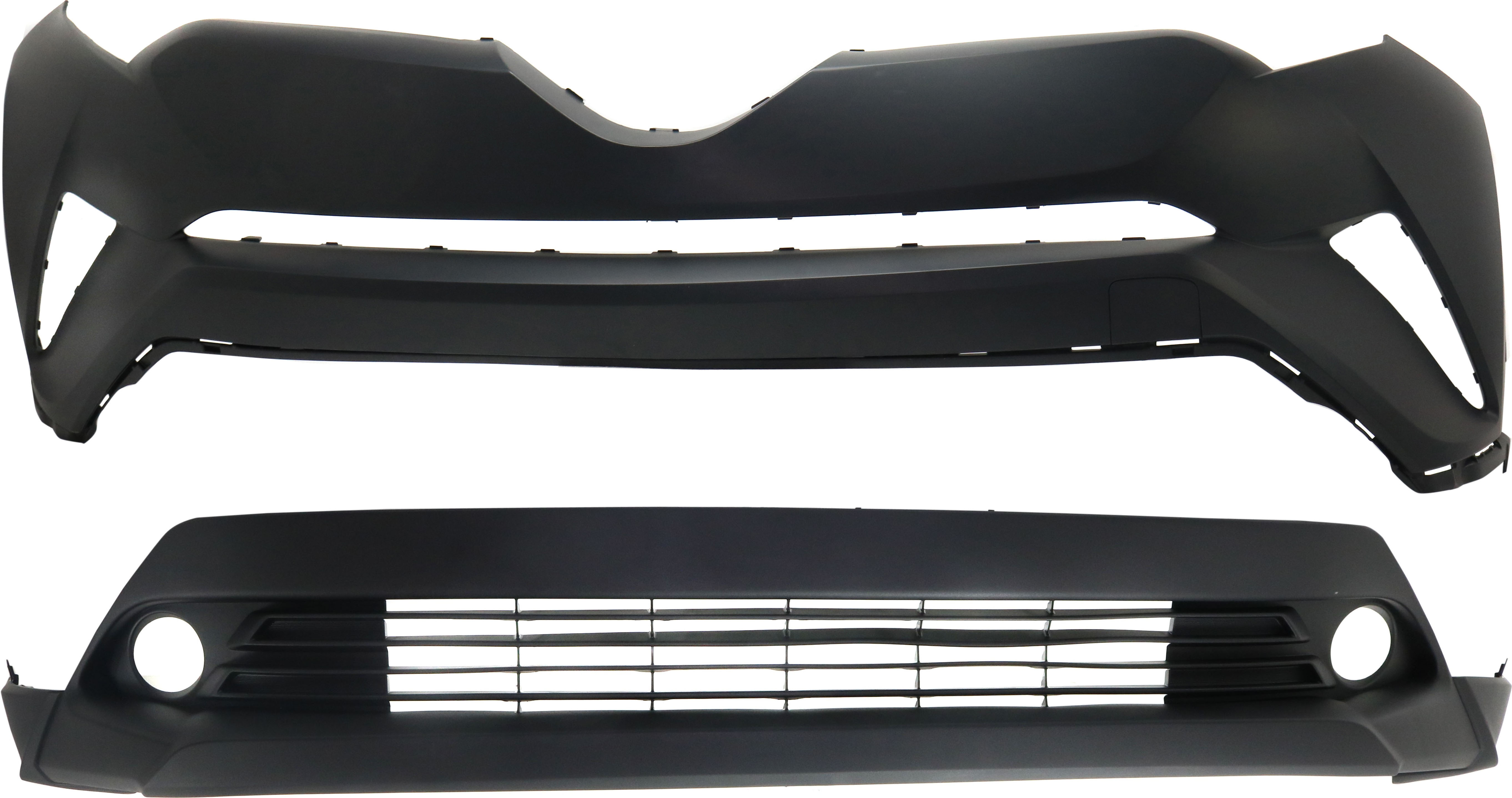 AM C HR 18-19 FRONT BUMPER COVER Upper and Lower Textured CAPA SKU SET RT01030019PQ 2 Partslink TO1000431C TO1015112C OEM 5211910917-5212910020