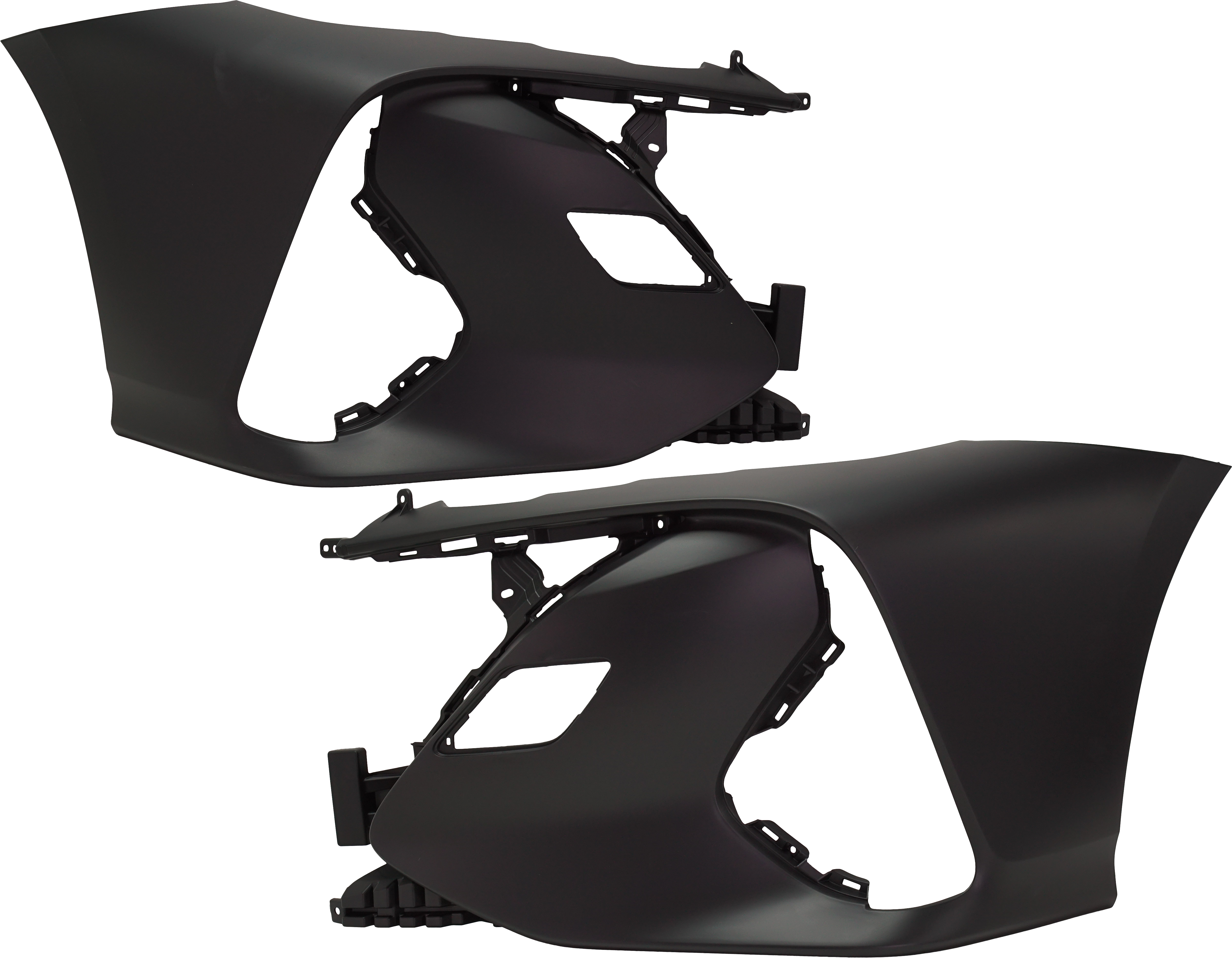 AM PRIUS PRIME 17-22 FRONT BUMPER COVER RH AND LH Primed w o Parking Aid Sensor Holes SKU SET RT01030031P Partslink TO1017100 TO1016100 OEM 5211247901-5211347901