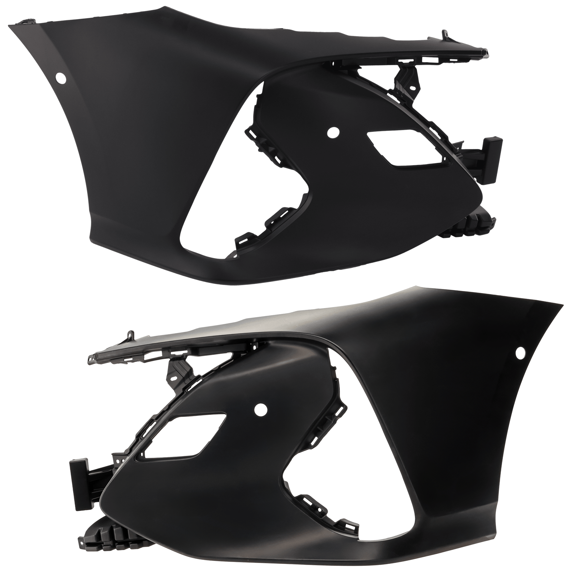 AM PRIUS PRIME 17-22 FRONT BUMPER COVER RH AND LH Primed w Parking Aid Sensor Holes CAPA SKU SET RT01030033PQ Partslink TO1017101C TO1016101C OEM 5211247902-5211347902