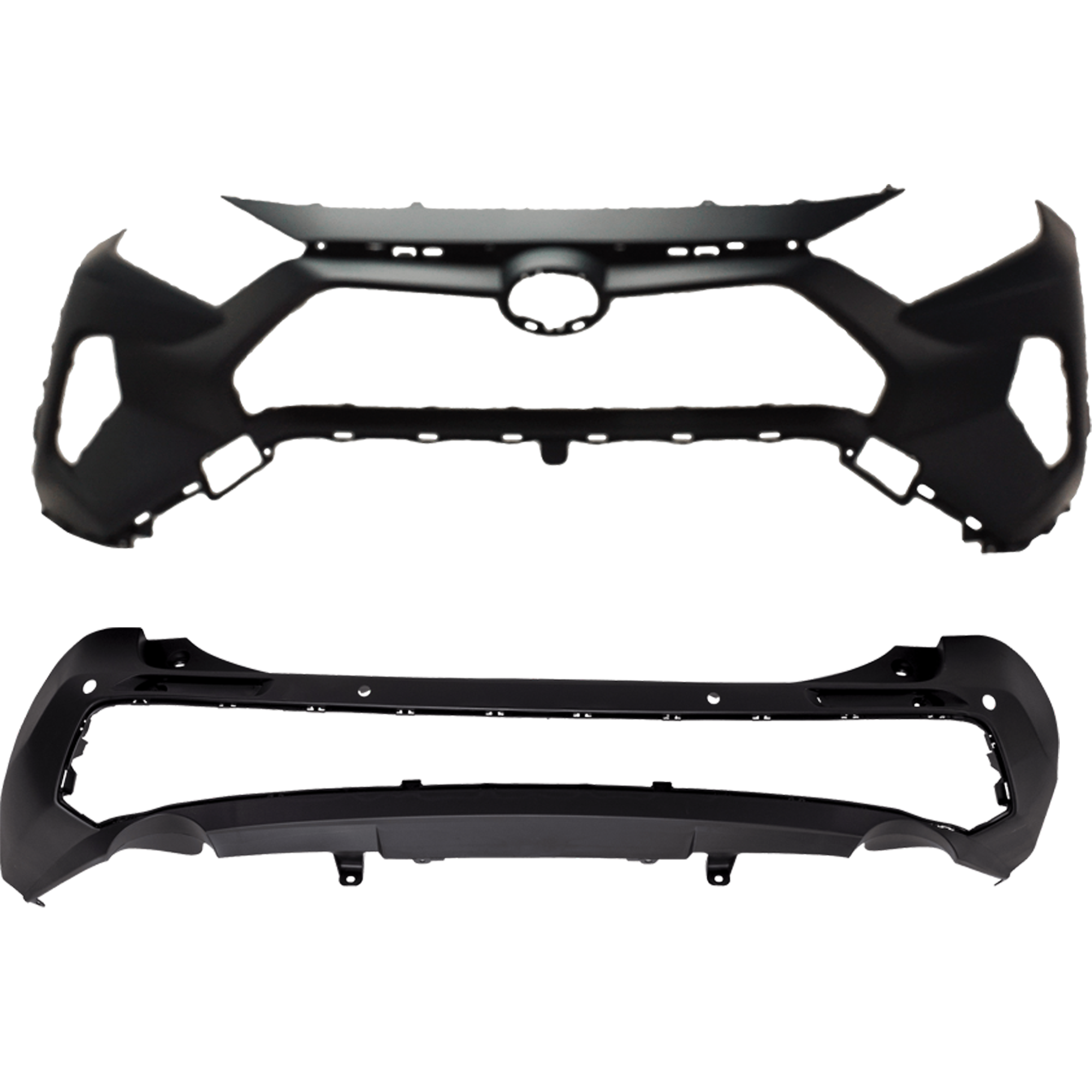 AM RAV4-19-24 FRONT AND REAR BUMPER COVER Front Primed Rear Textured Limited Hybrid Limited Models Japan Built Vehicle SKU SET RT01030046P A