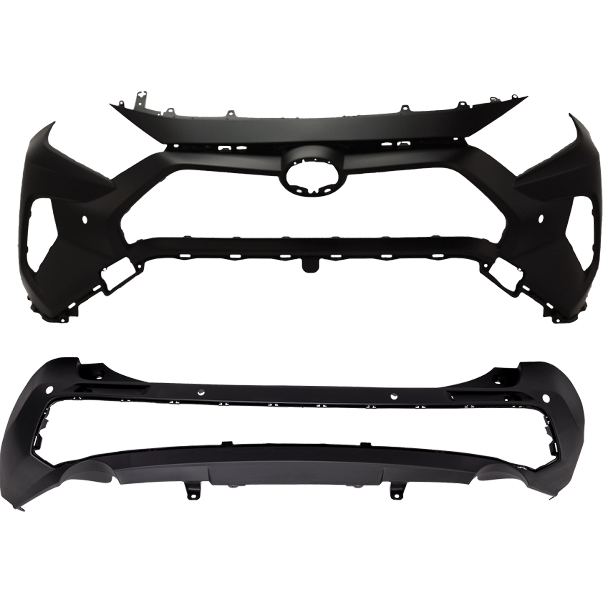 AM RAV4-19-24 FRONT AND REAR BUMPER COVER Front Primed Rear Textured Limited Hybrid Limited Models Japan Built Vehicle SKU SET RT01030047P A