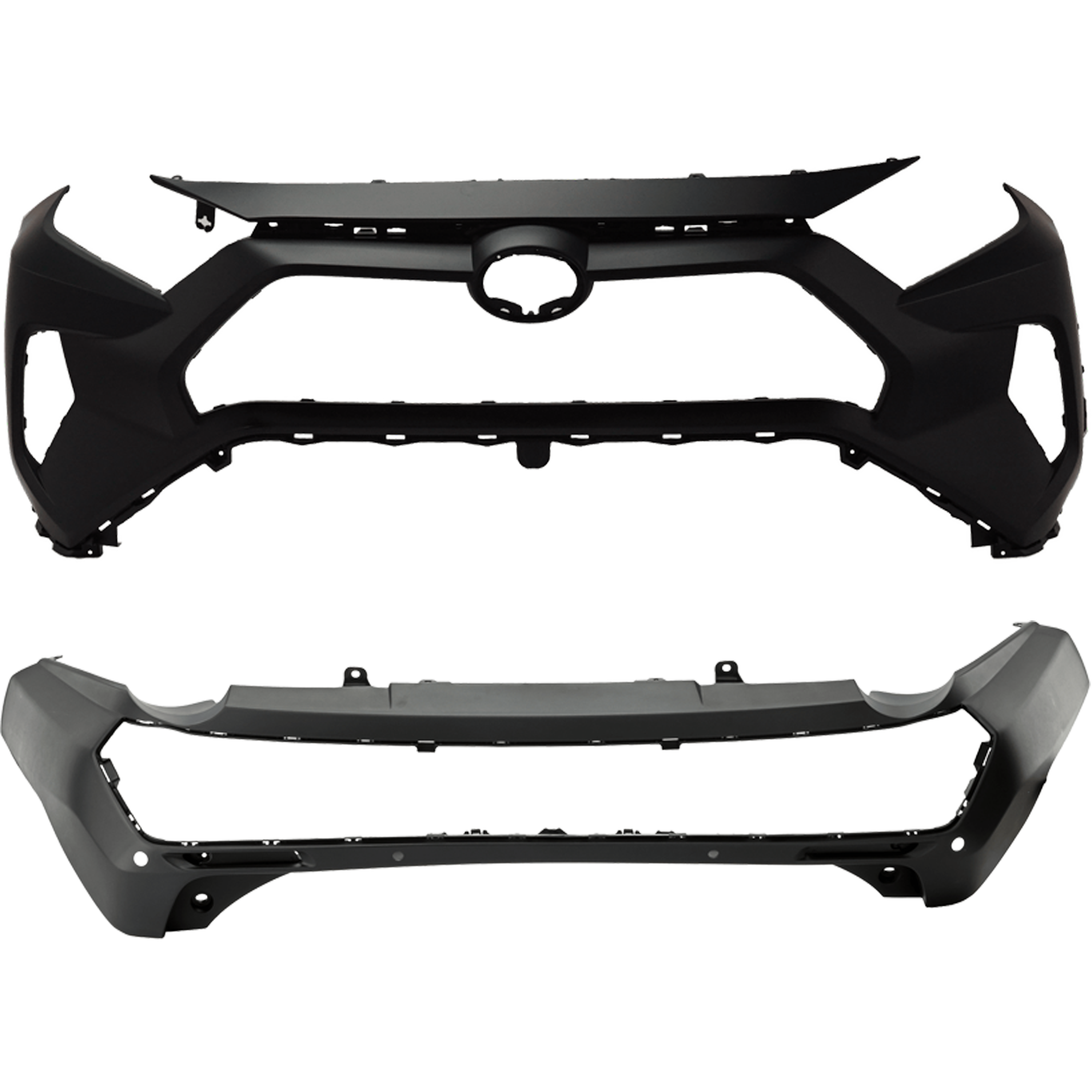 AM RAV4-19-24 FRONT AND REAR BUMPER COVER Front Primed Rear Textured Limited Hybrid Limited Adventure Trail TRD Off Road Models North America Built Vehicle CAPA SKU SET RT01030048PQ A Partslink TO1000449C TO1100349C OEM 521190R919-521590R200
