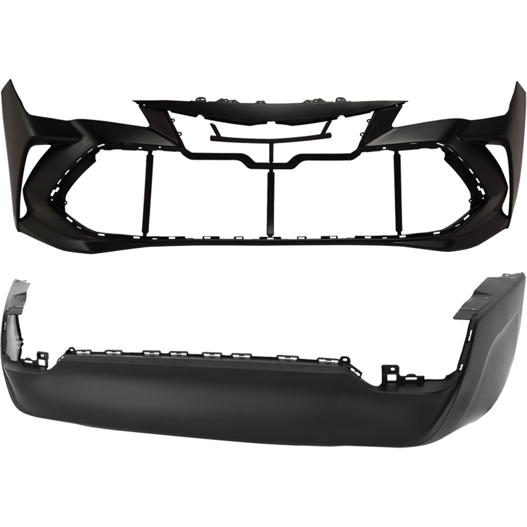 AM AVALON 19-22 FRONT AND REAR BUMPER COVER Primed Limited Touring Hybrid w o Parking Aid Sensor Holes XLE XSE Models SKU SET RT01030050P B