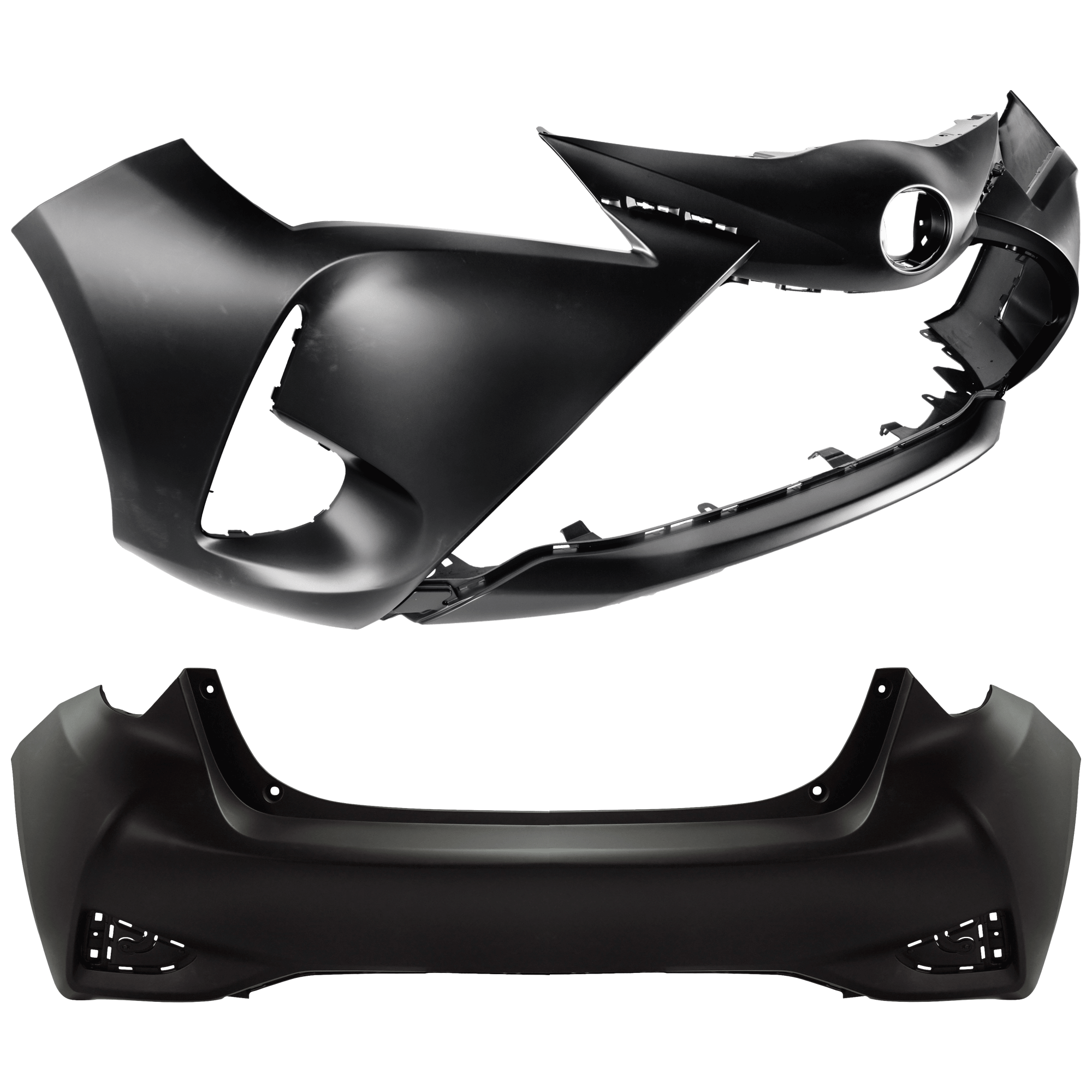 AM YARIS 18-19 FRONT AND REAR BUMPER COVER Primed CE L LE SE Models Hatchback SKU SET RT01030052P