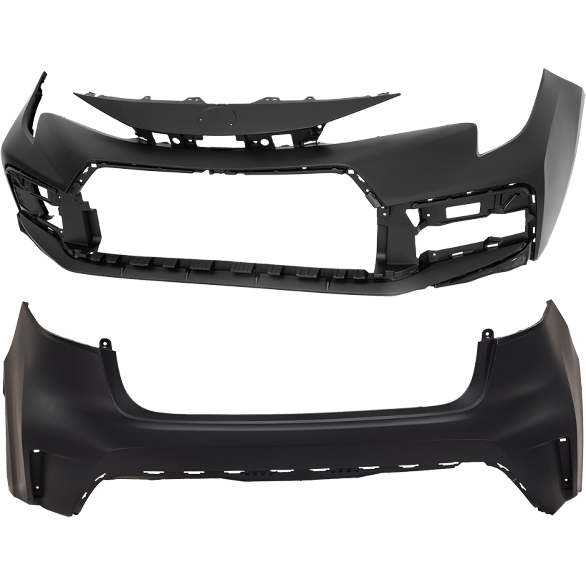 AM COROLLA 22-24 FRONT AND REAR BUMPER COVER Primed SE XSE Models Sedan North America Built Vehicle w o APEX Edition CAPA SKU SET RT01030068PQ Partslink TO1000460C TO1100353C OEM 52119F2922-521590X927