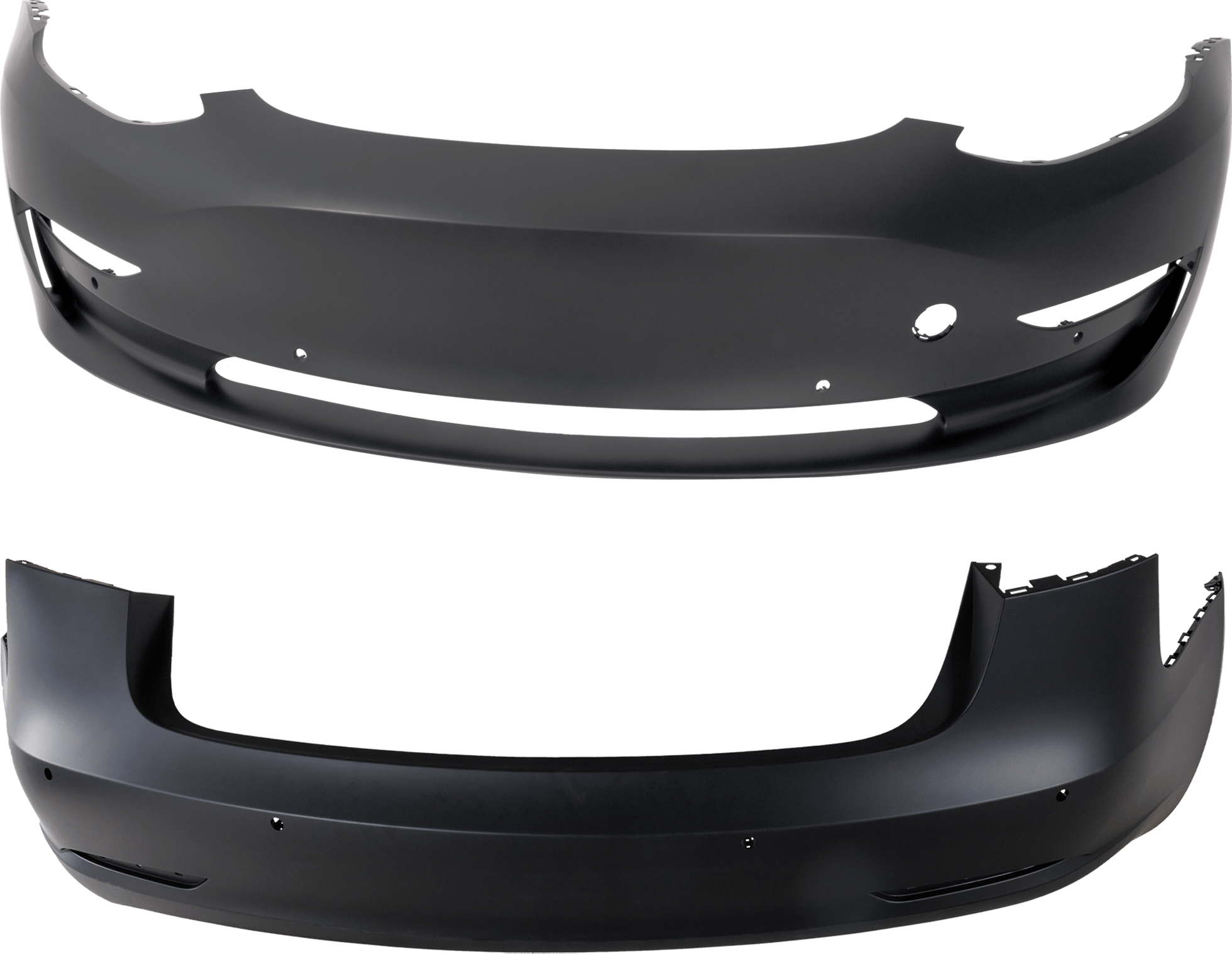 AM MODEL 3-17-23 FRONT AND REAR BUMPER COVER Primed w Sensor Holes SKU SET RT01030076P