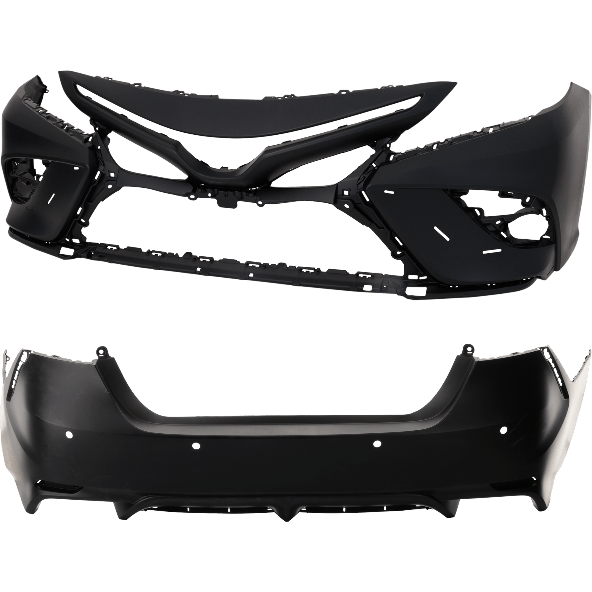 AM CAMRY 21-24 FRONT AND REAR BUMPER COVER Primed CAPA SKU SET RT01030077PQ A Partslink TO1000471C TO1100358C OEM 521190X954-521590X932