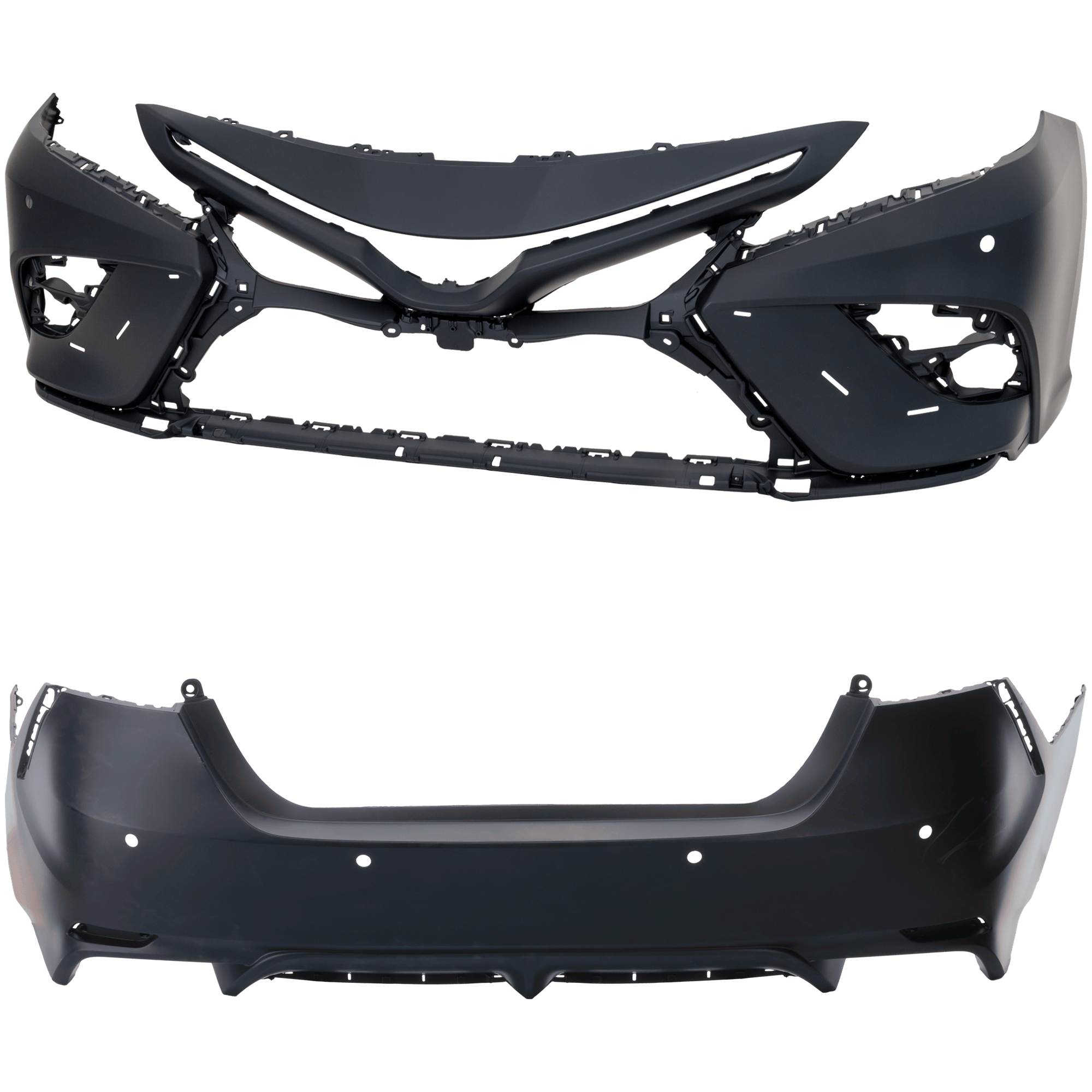 AM CAMRY 21-24 FRONT AND REAR BUMPER COVER Primed CAPA SKU SET RT01030078PQ A Partslink TO1000472C TO1100358C OEM 521190X955-521590X932